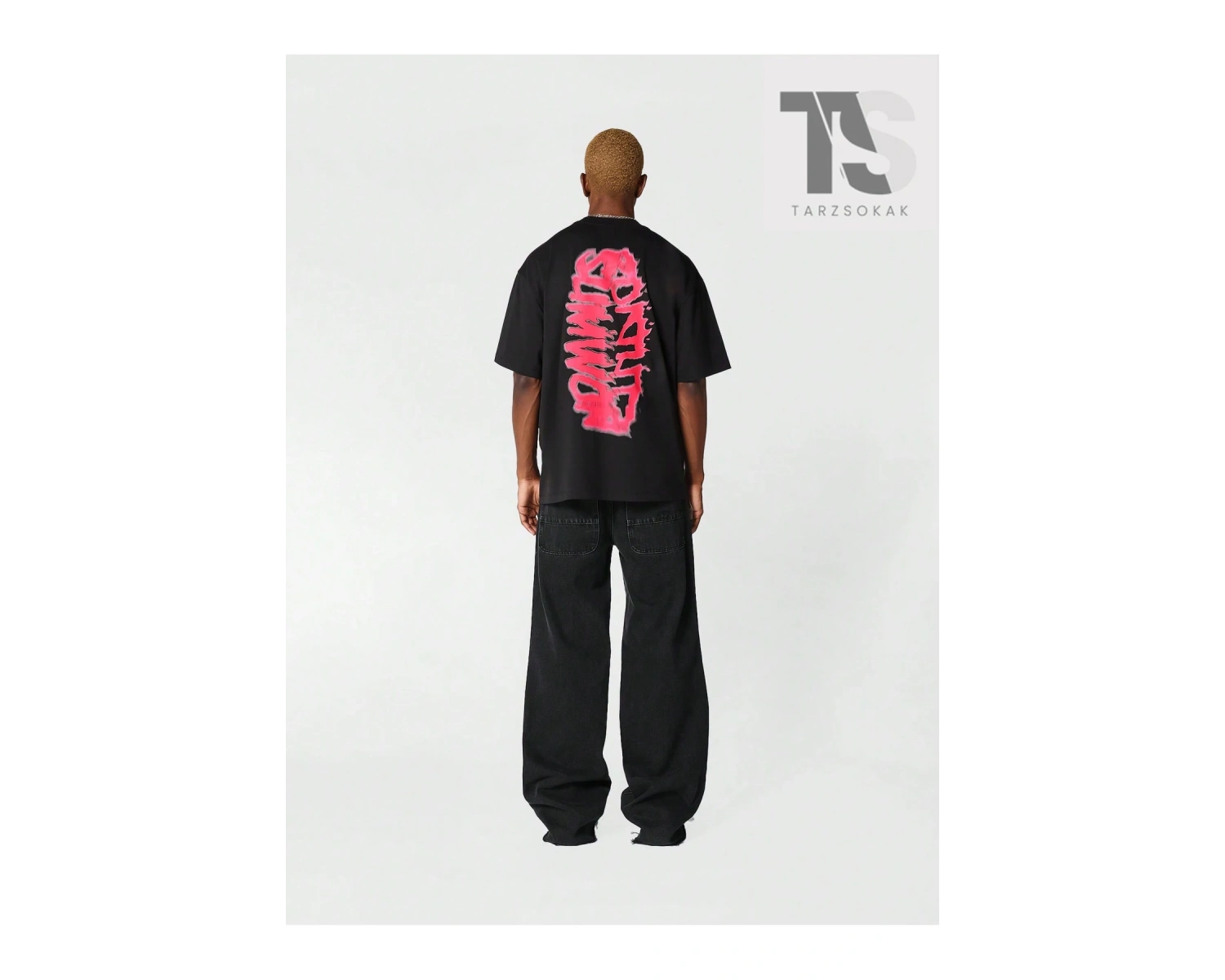 Erkek Kafatası El ve Poker Kartı Baskılı Tişört