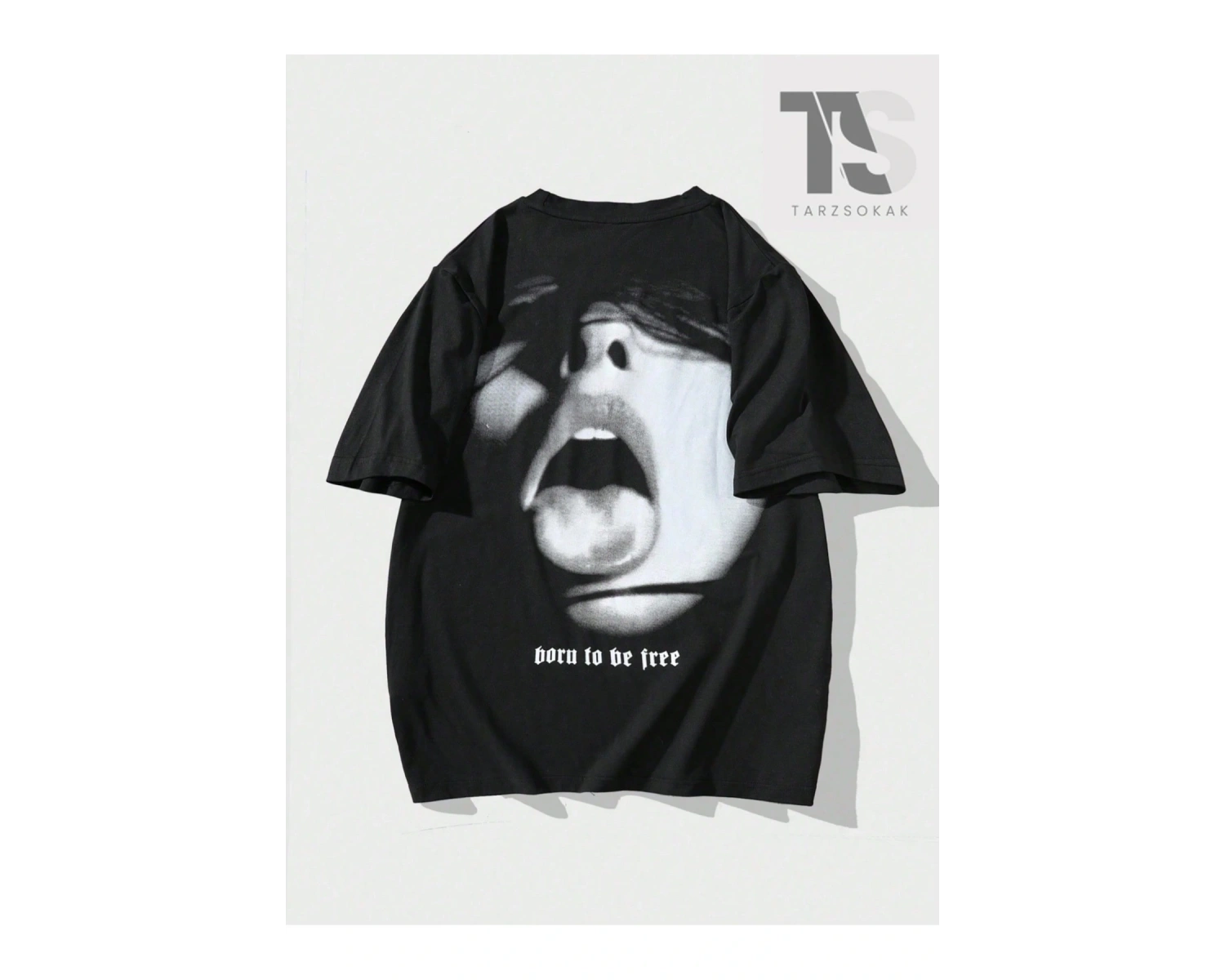 Erkek Kanat Ve Çapraz Desenli Yuvarlak Yaka T-shirt