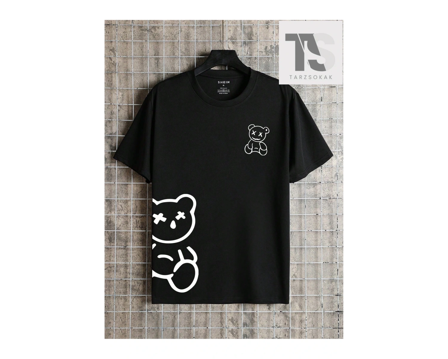 Erkek Karikatür Desenli Yuvarlak Yaka Kısa Kollu Tişört