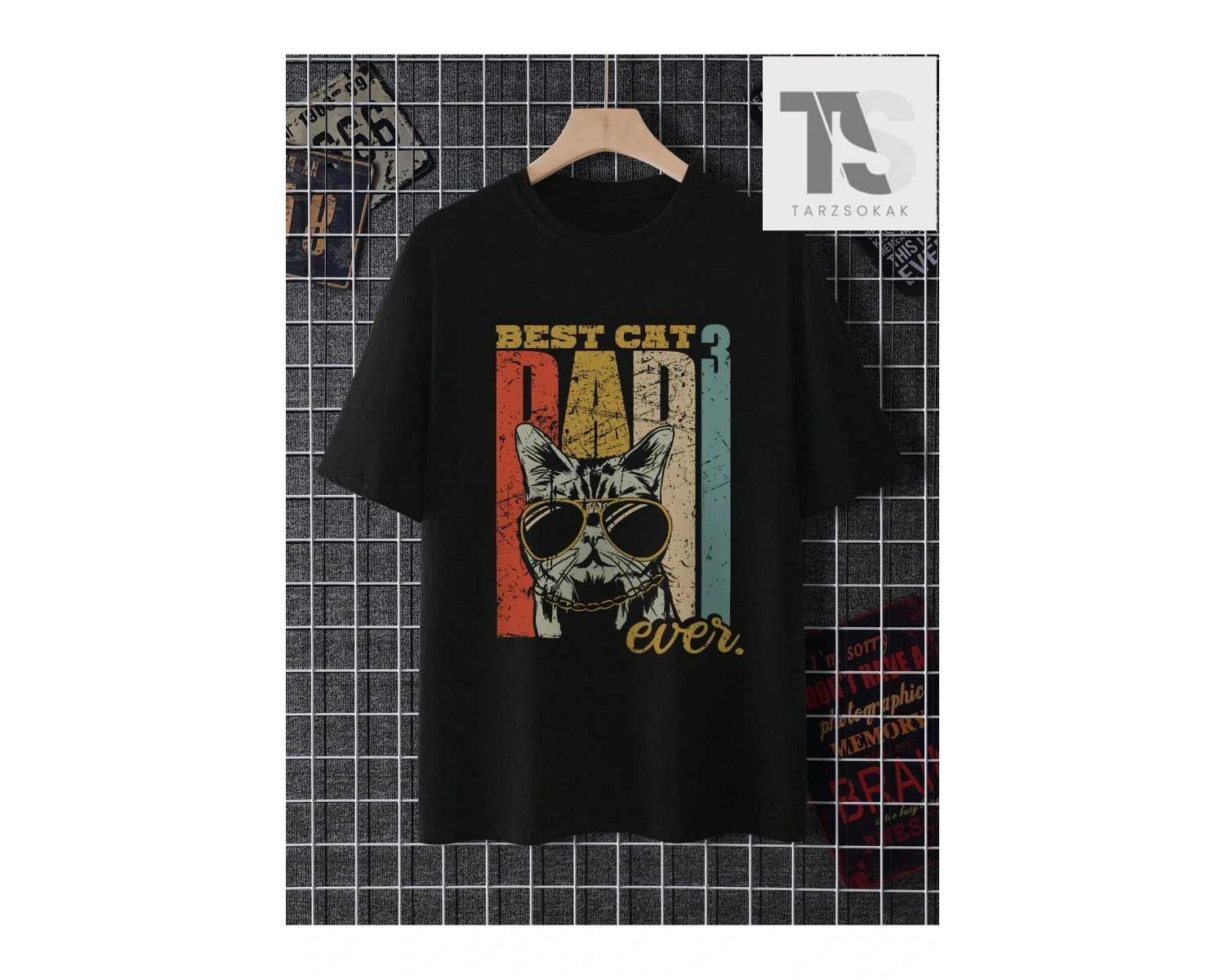 Erkek Karikatür Mektup Baskılı Tişört