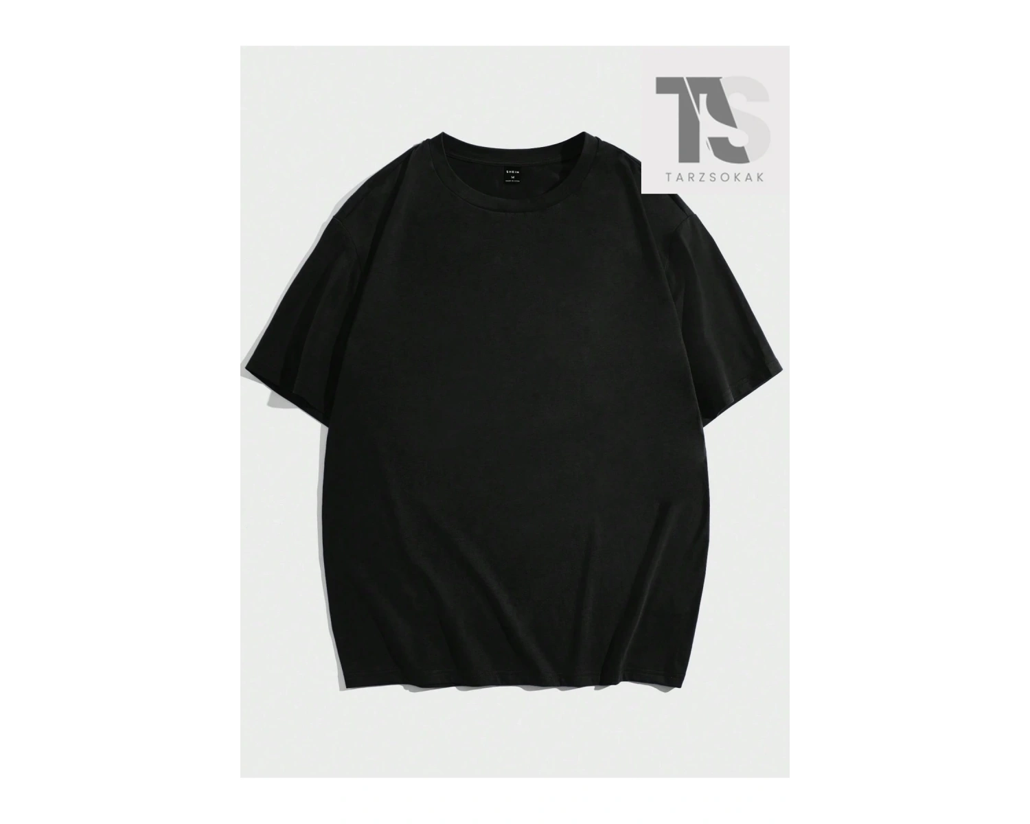 Erkek Karikatür & Slogan Grafikli Düşük Omuz Tişörtü