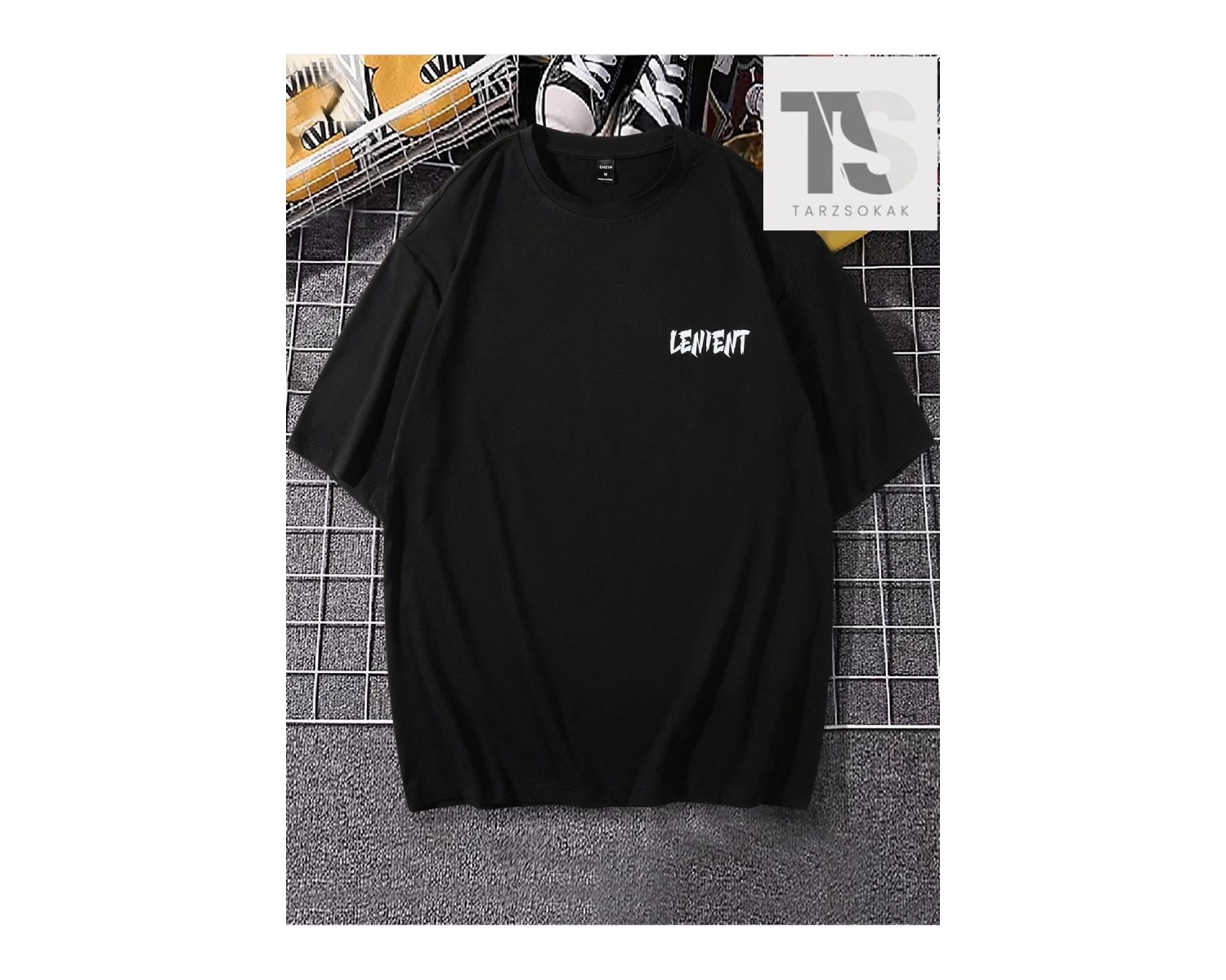 Erkek Kelebek Ve Slogan Grafikli Tişört