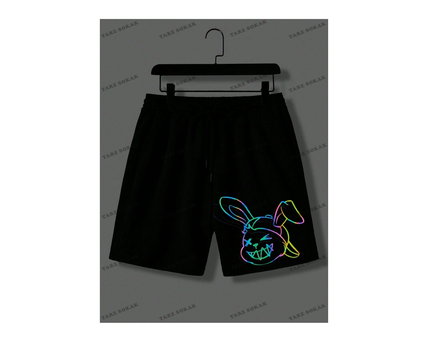 Erkek Kısa Kollu Emoji Baskılı Tişört ve Şort Takım