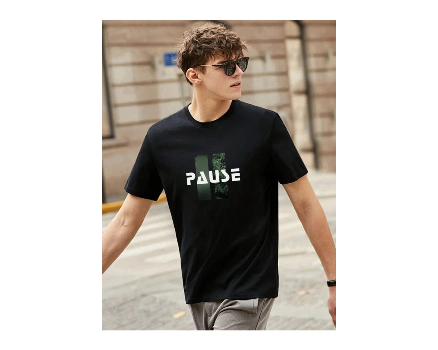 Erkek Örme Pause Basklı