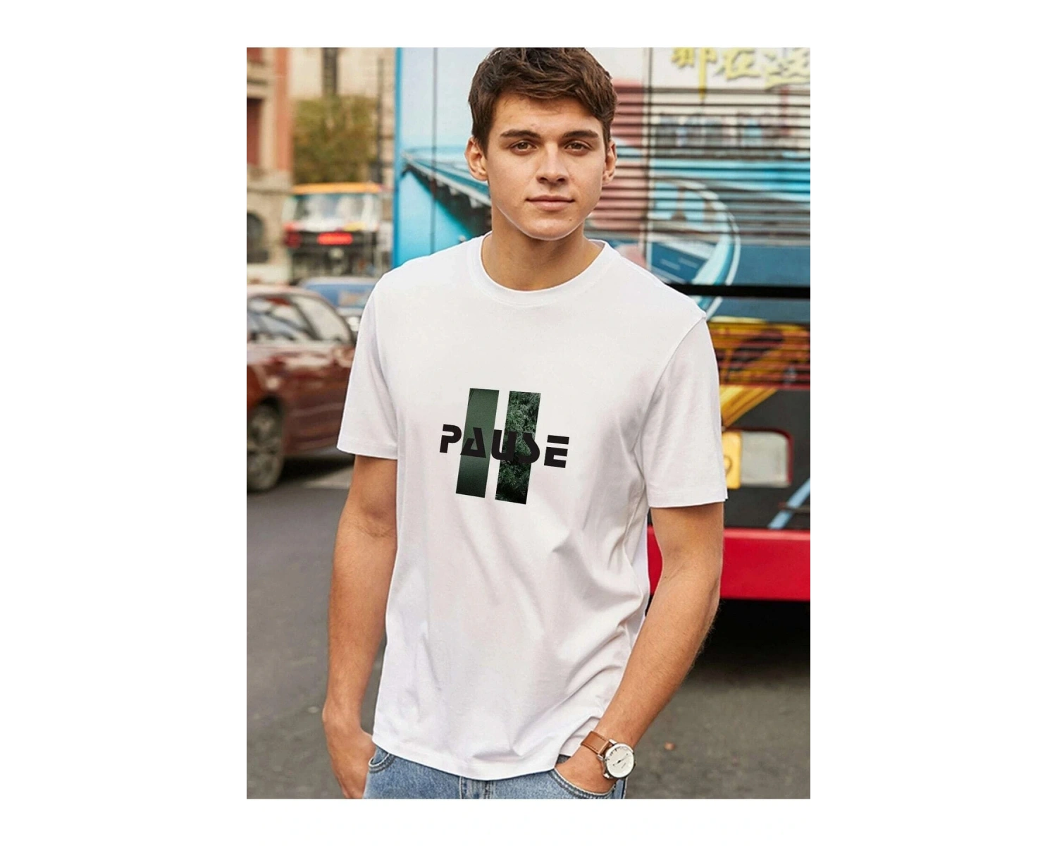 Erkek Örme Pause Basklı