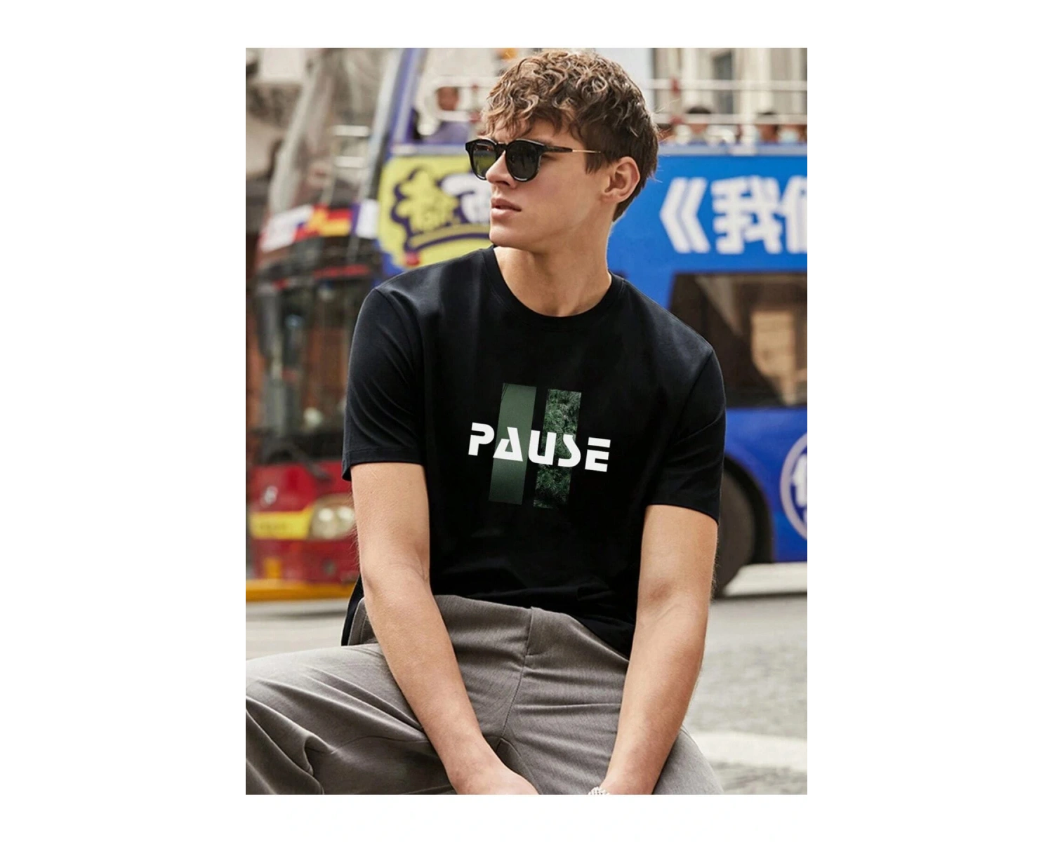 Erkek Örme Pause Basklı