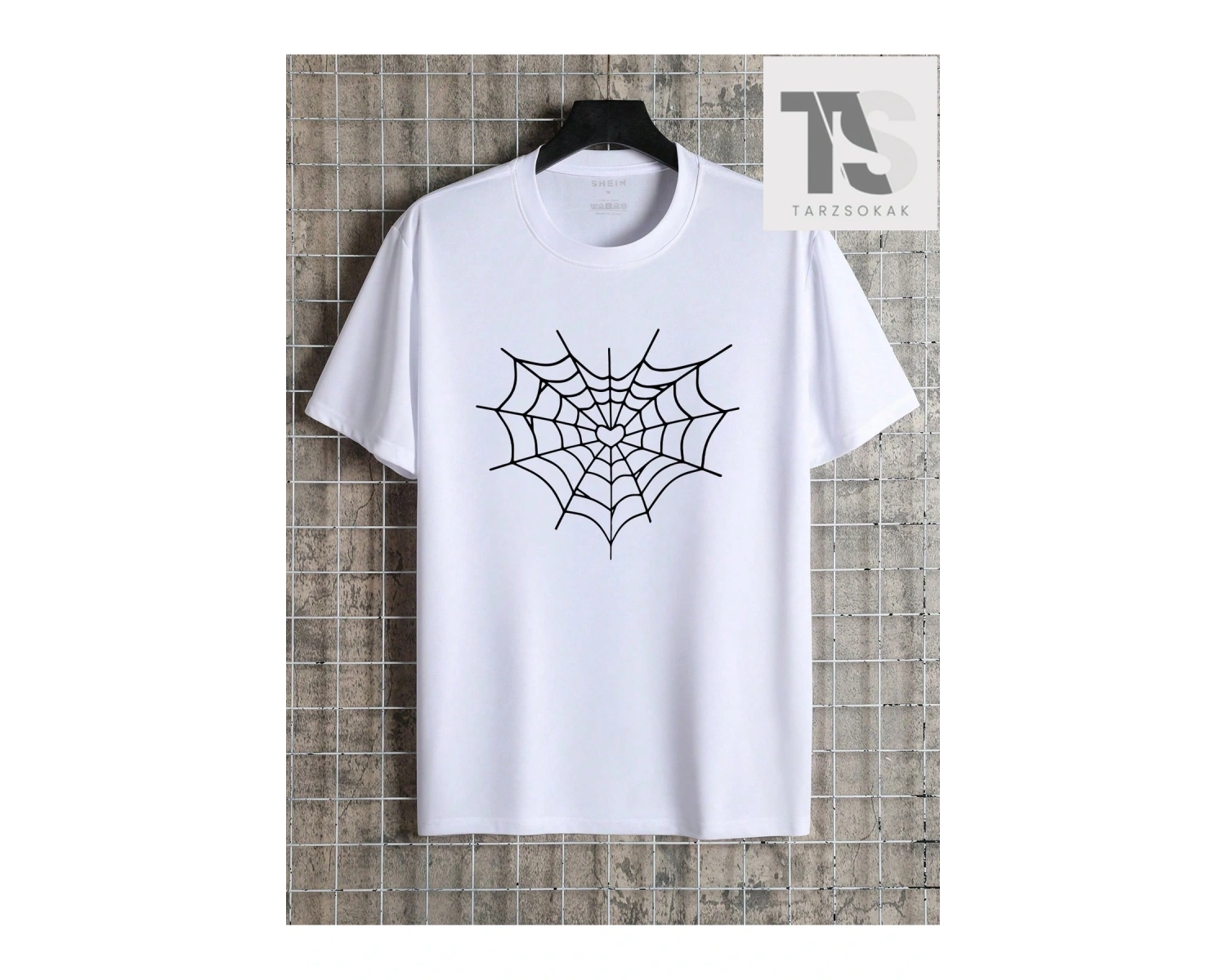 Erkek Örümcek Ağı Baskılı Tişört
