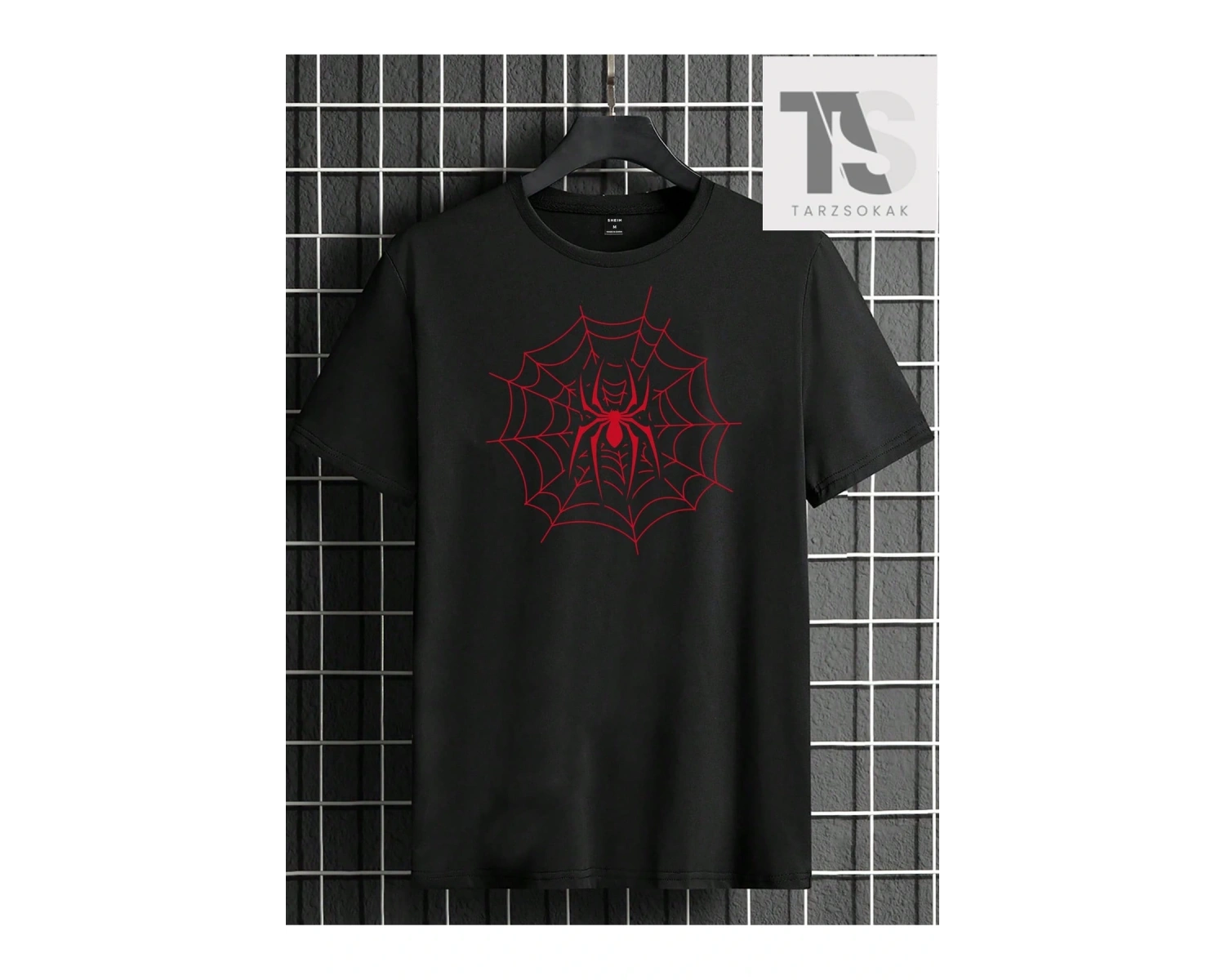 Erkek Örümcek Ağı Baskılı Tişört