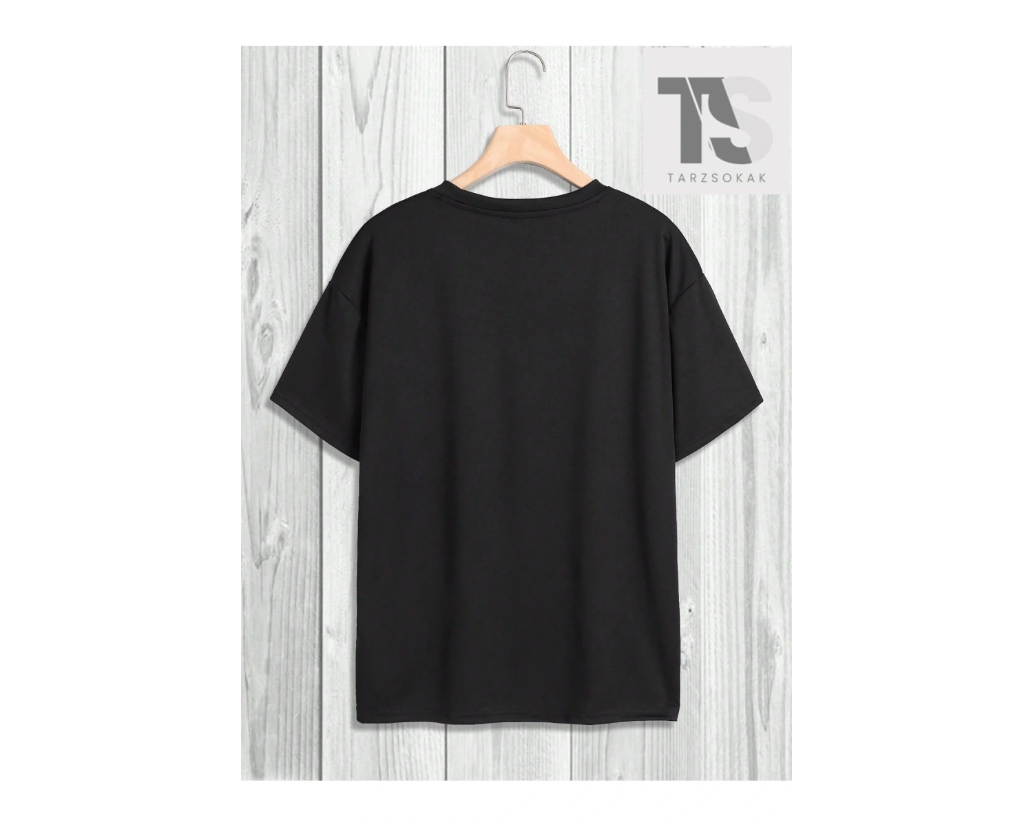 Erkek Örümcek ve Harf Baskılı Düşük Omuz Kollu Tişört