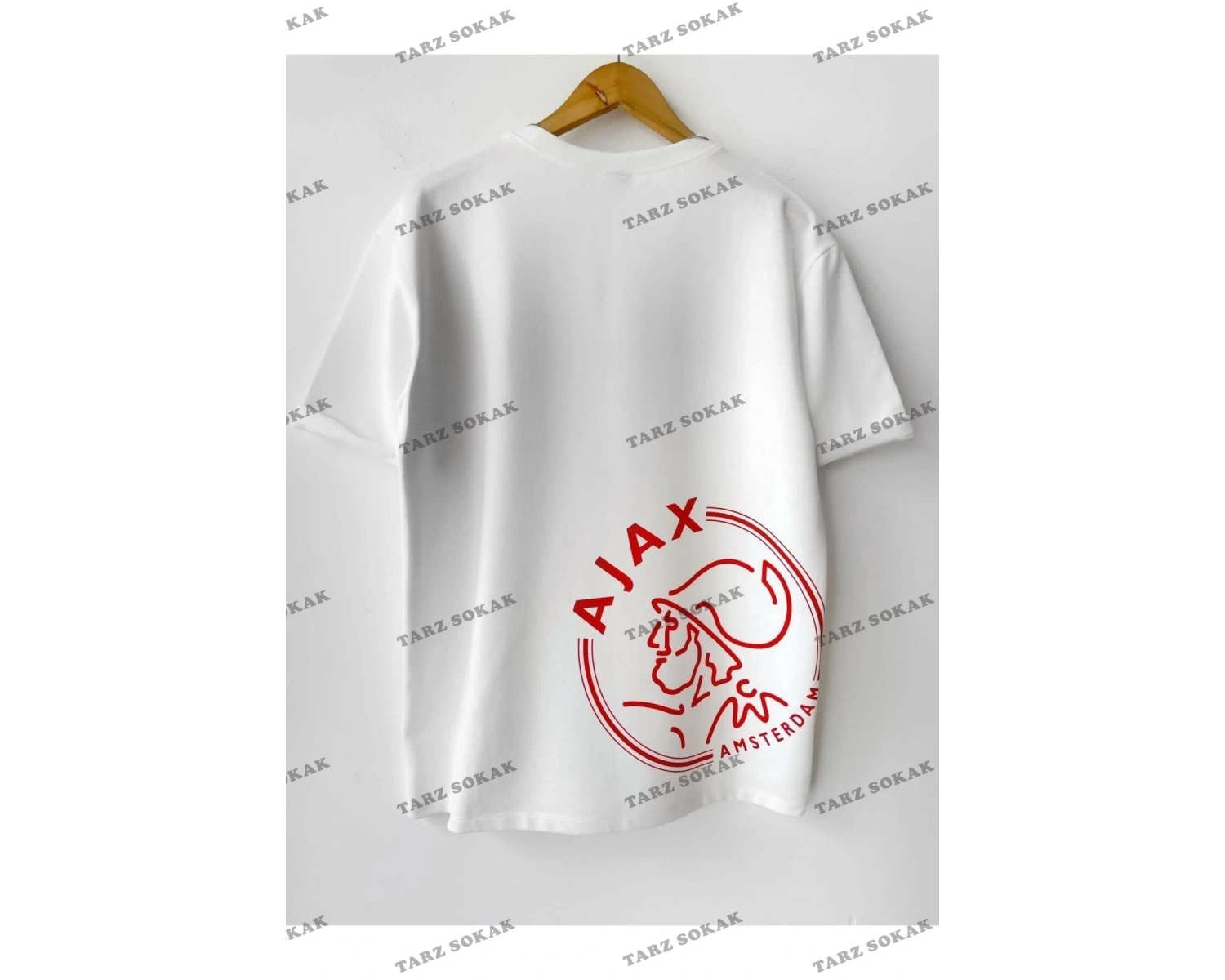 Erkek Oversize Baskılı Pamuklu Bisiklet Yaka Kısa Kollu T-shirt Efsane