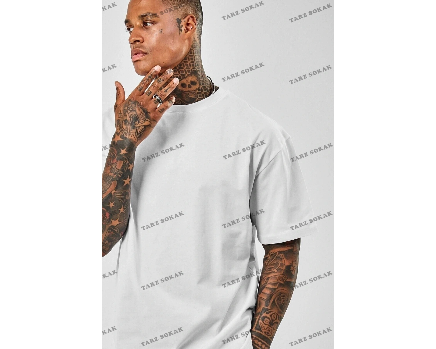 Erkek Oversize Beyaz