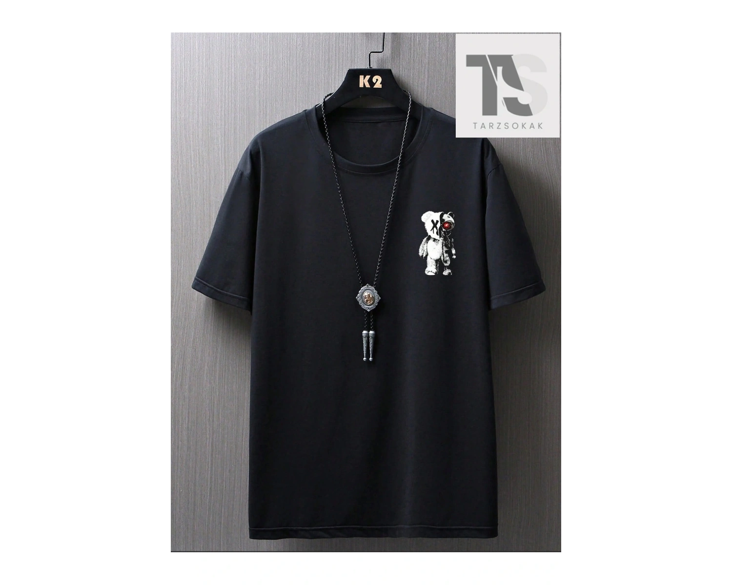 Erkek Pamuk Ayı ve Mektup Grafikli Tişört