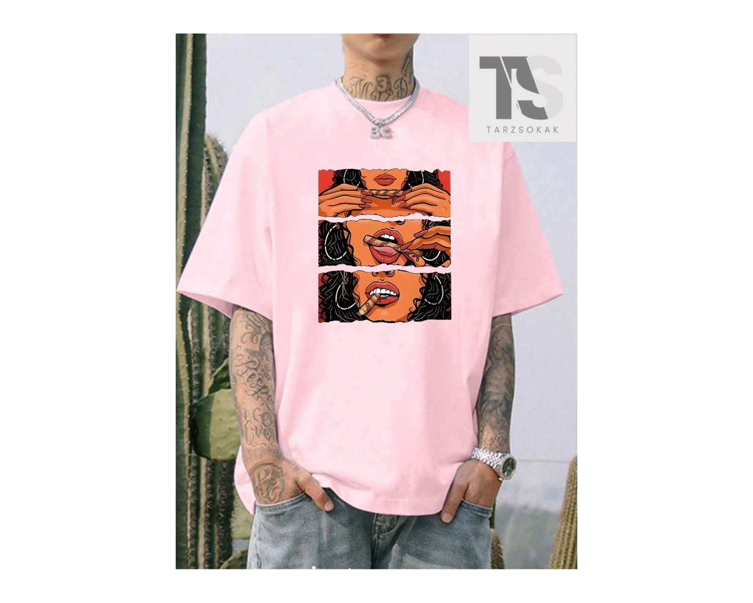 Erkek Pamuk Uzaylı Ve Mektup Grafikli Tişört