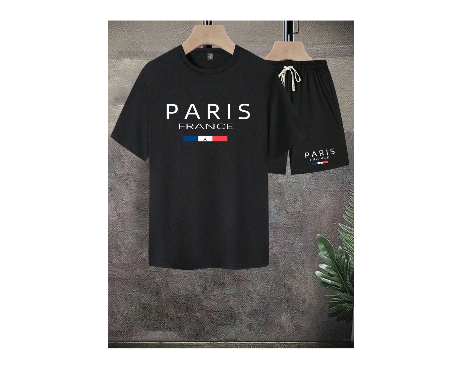 Erkek Rahat Yaz Takımı - Kısa Kollu Harf ve Grafik Baskı No Tişört Ve Şort Takımı