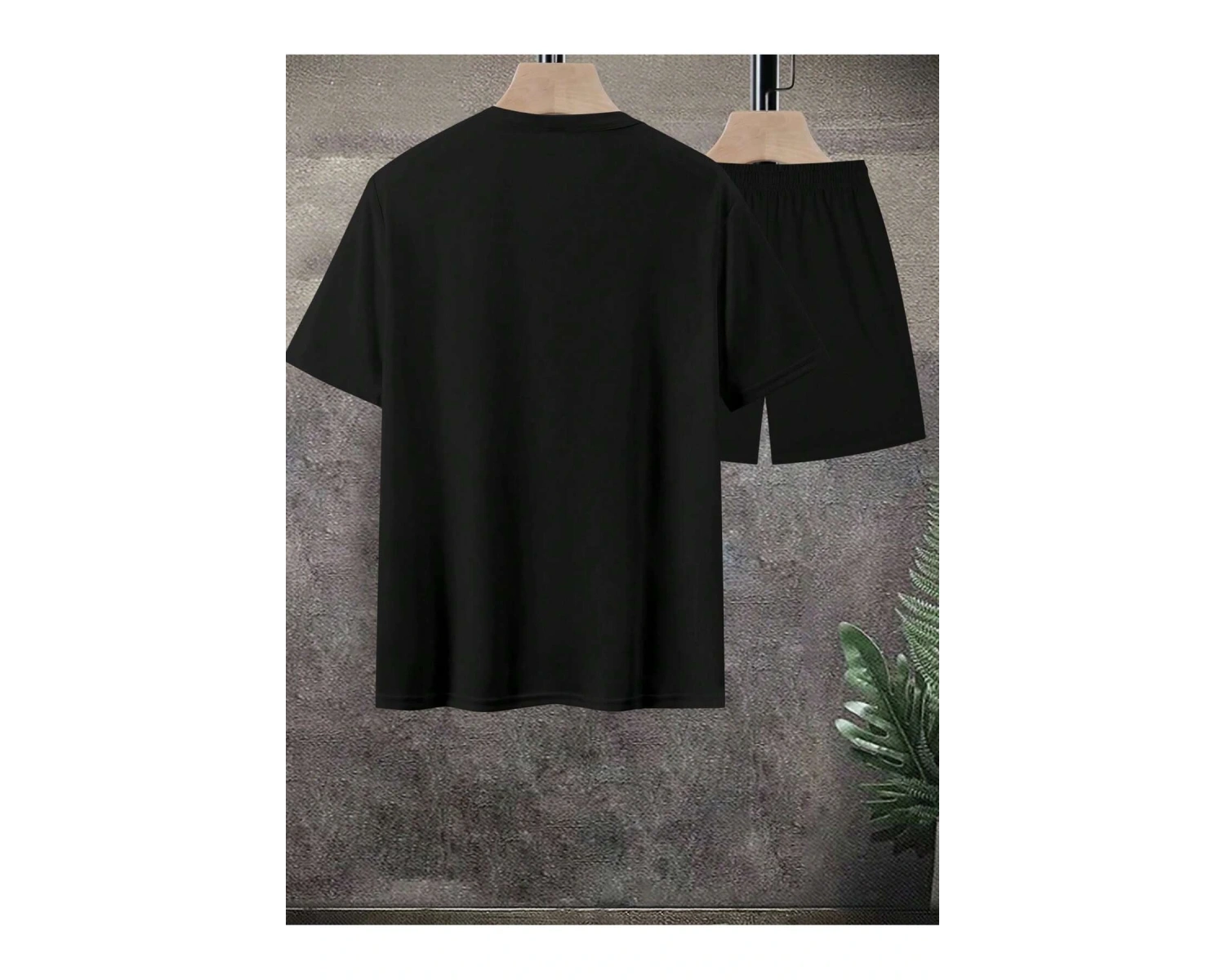 Erkek Rahat Yaz Takımı - Kısa Kollu Harf ve Grafik Baskı No Tişört Ve Şort Takımı