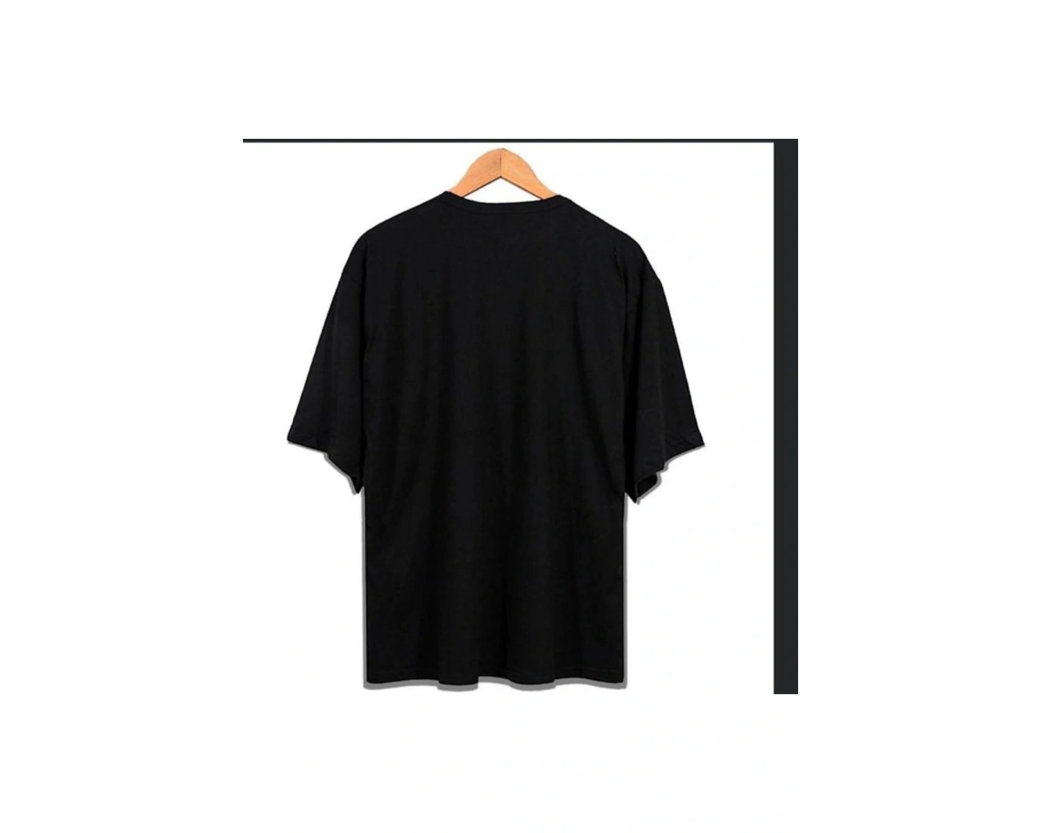 Erkek Siyah Muz Oversze Bisiklet Yaka Tshirt