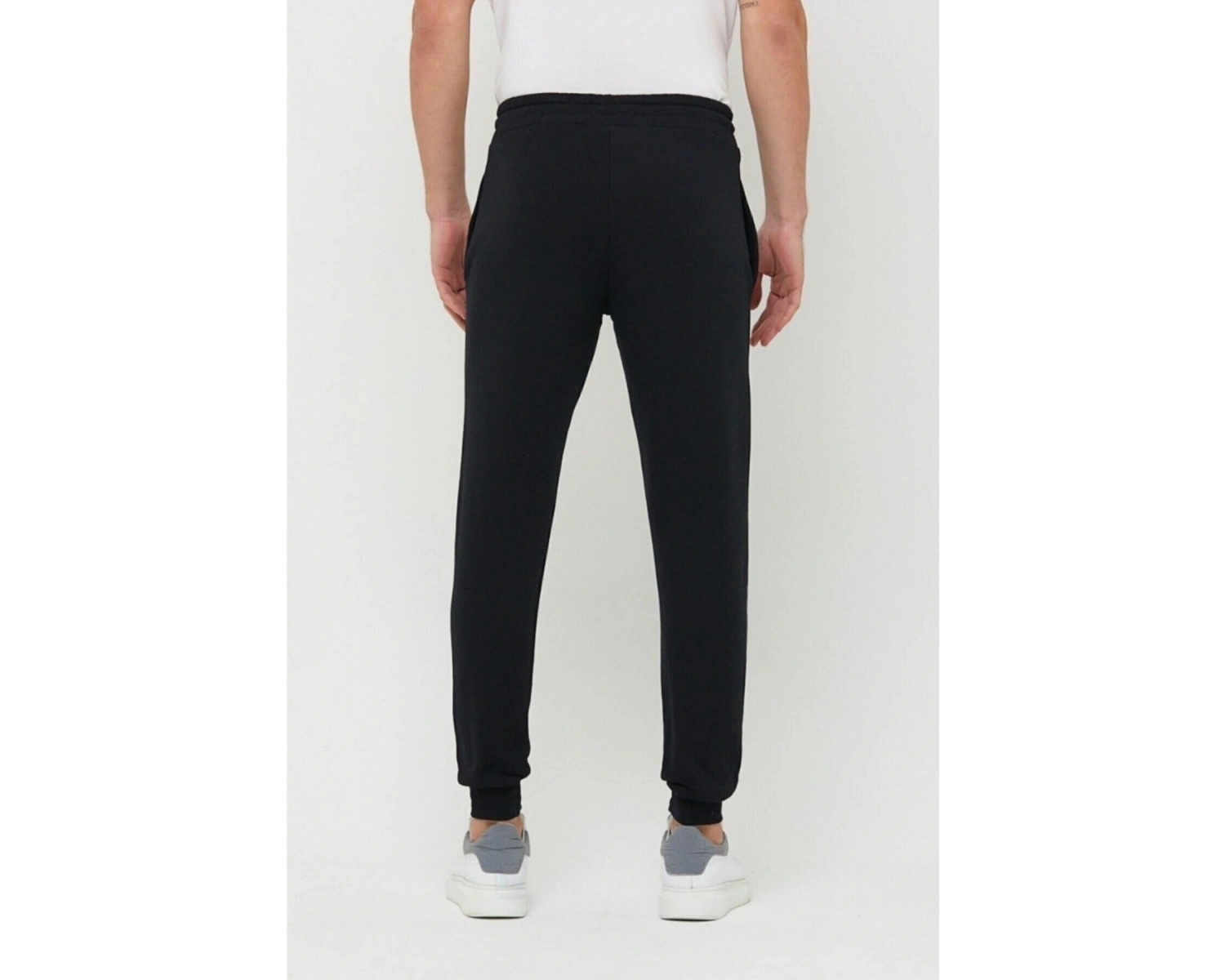 Erkek Siyah Slim Fit Dar Kesim Jogger Eşofman Altı 2 Iplik Şardonlu RLX044513