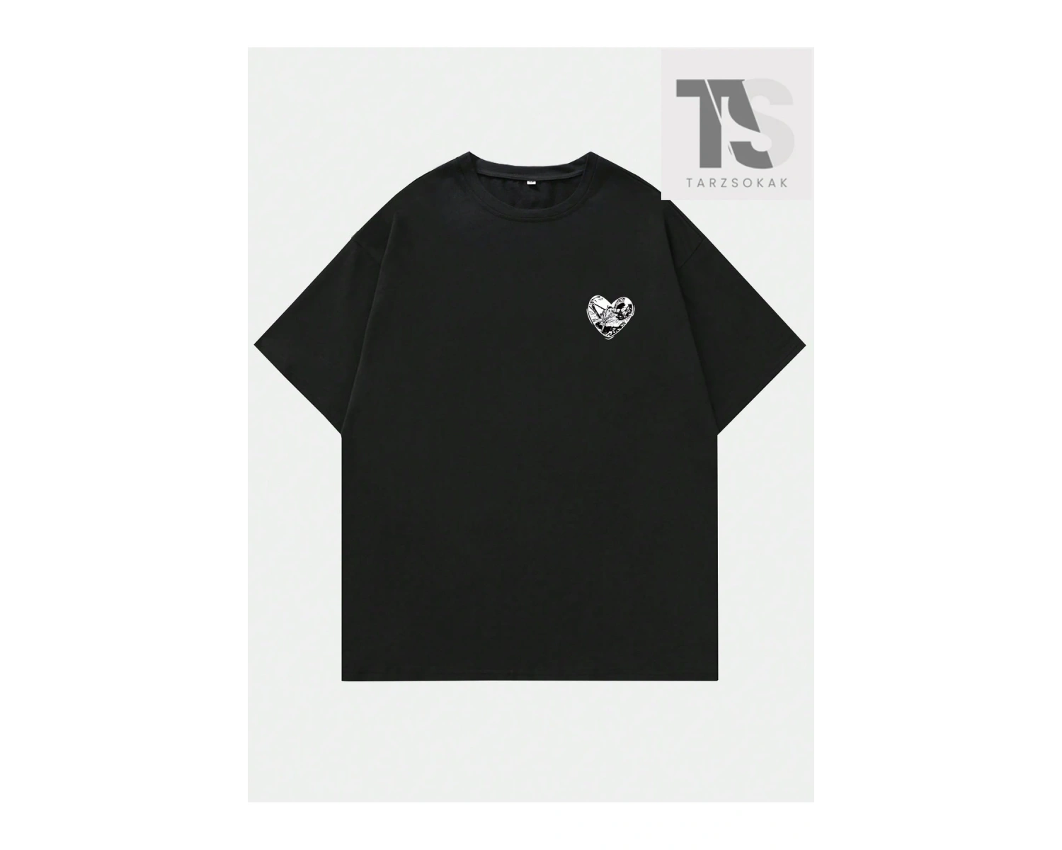 Erkek Sloganlı ve Karikatür Grafikli Tişört