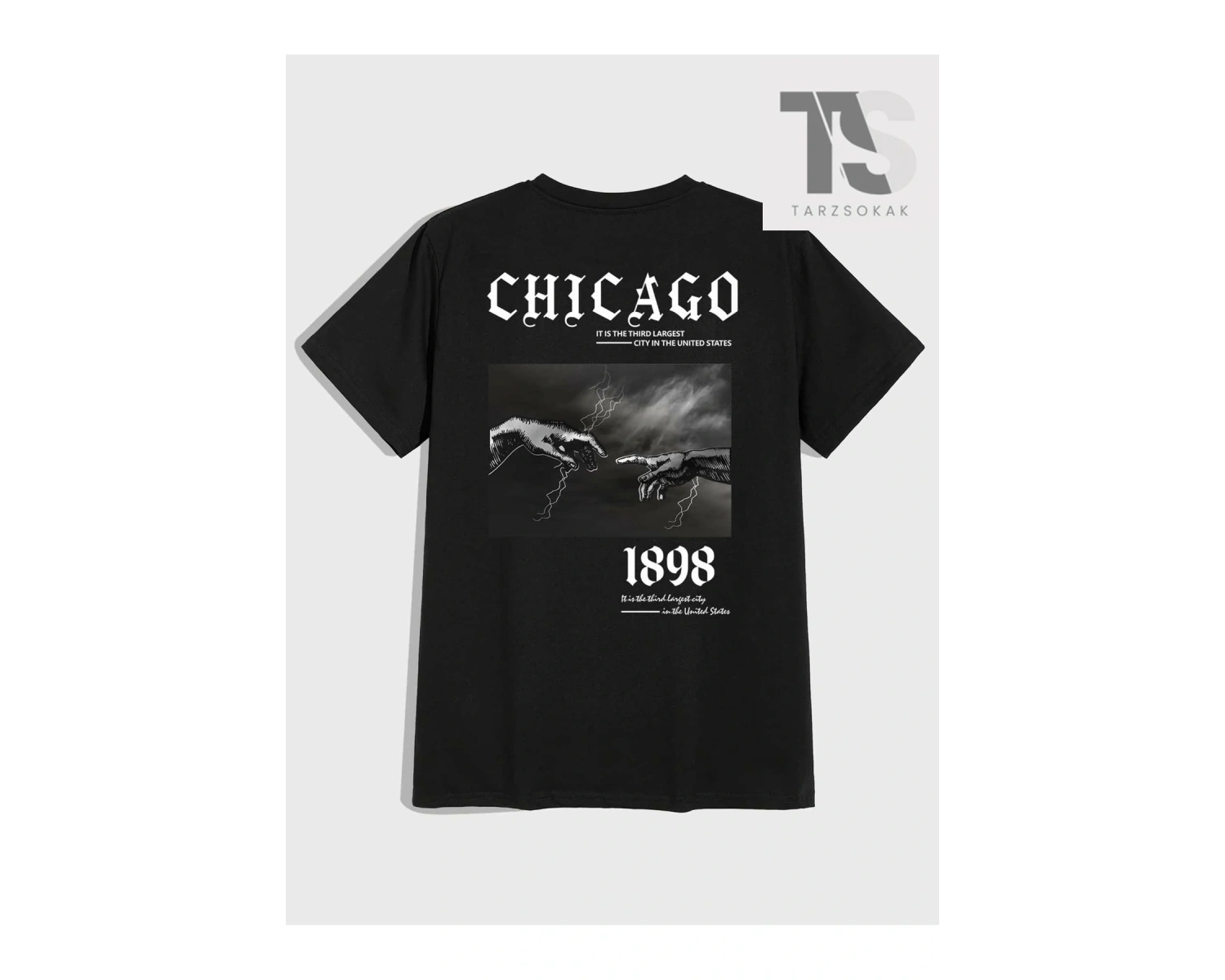 Erkek Sloganlı ve Melek Baskılı Tişört