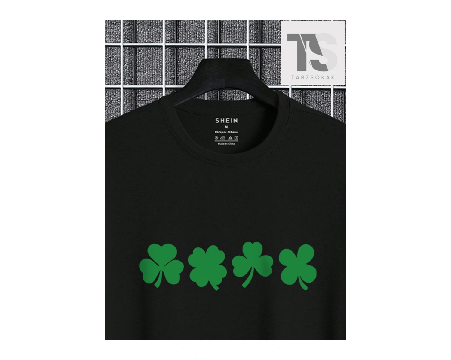 Erkek Trefoil Desenli Kısa Kollu Tişört