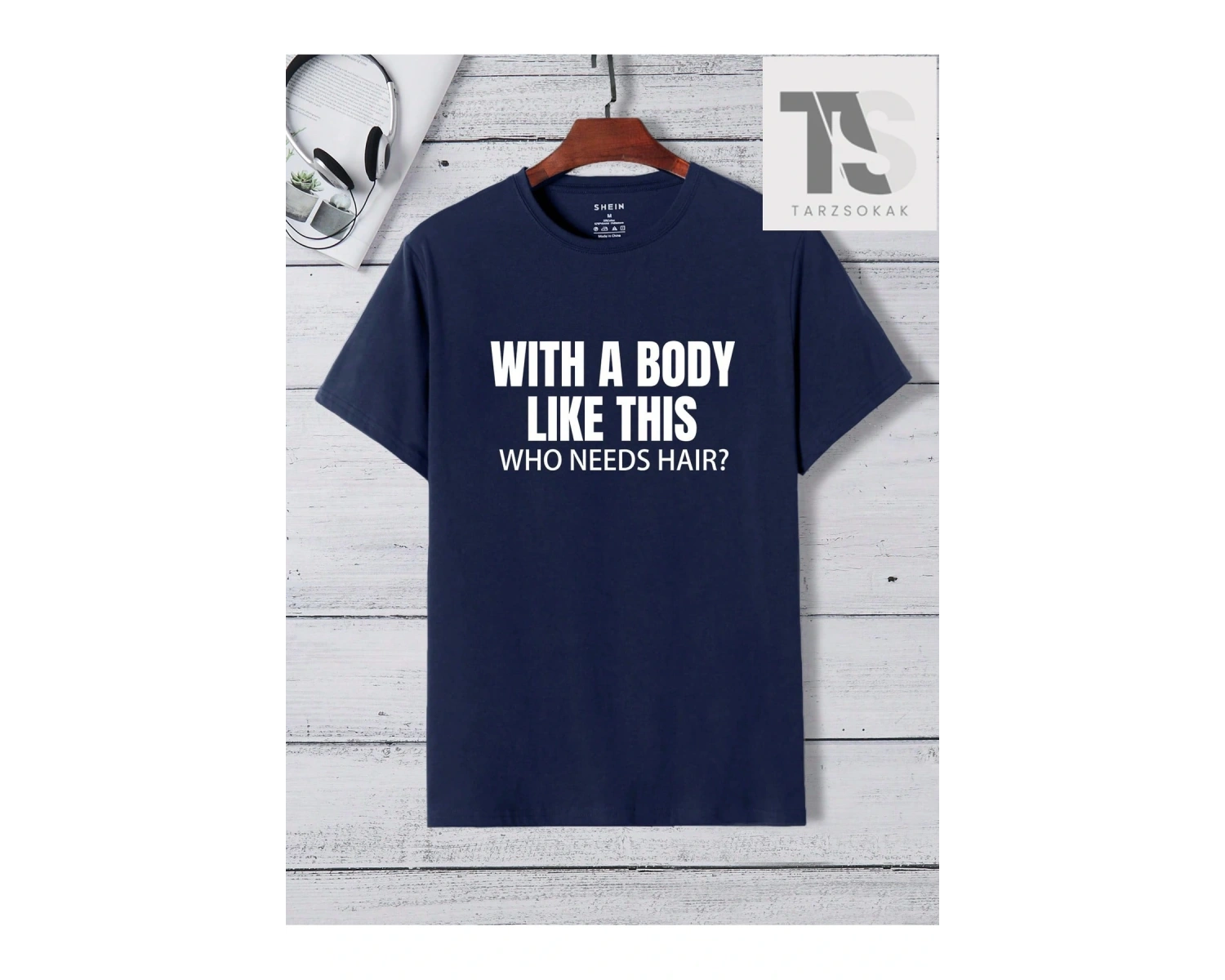 Erkek Yazılı Yuvarlak Yaka Tişört