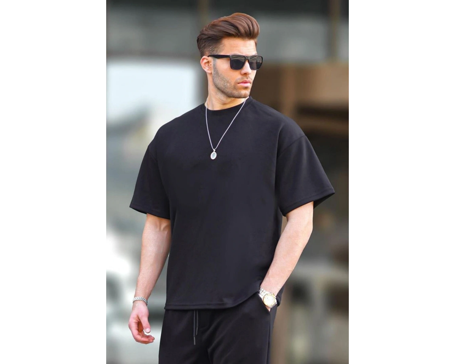 Erkek yazlık Bisiklet Yaka Oversıze