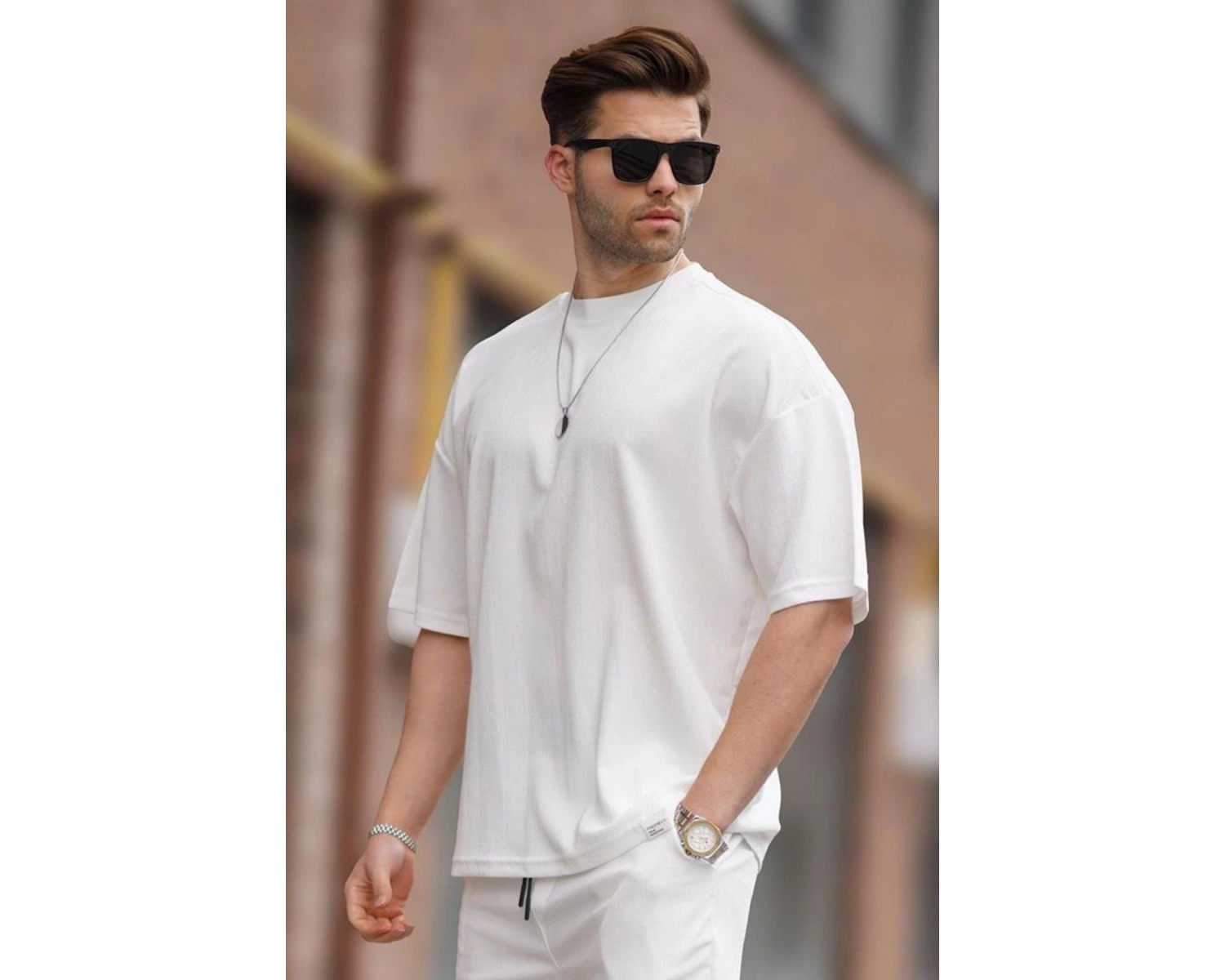 Erkek yazlık Bisiklet Yaka Oversıze