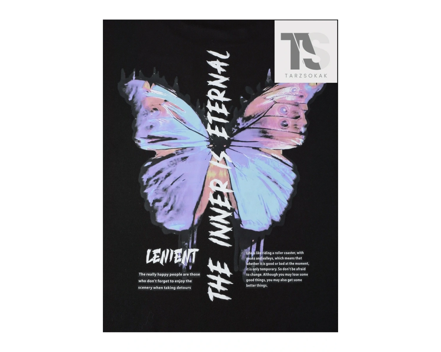 Erkek Yuvarlak Yaka Yazılı Baskılı Tişört