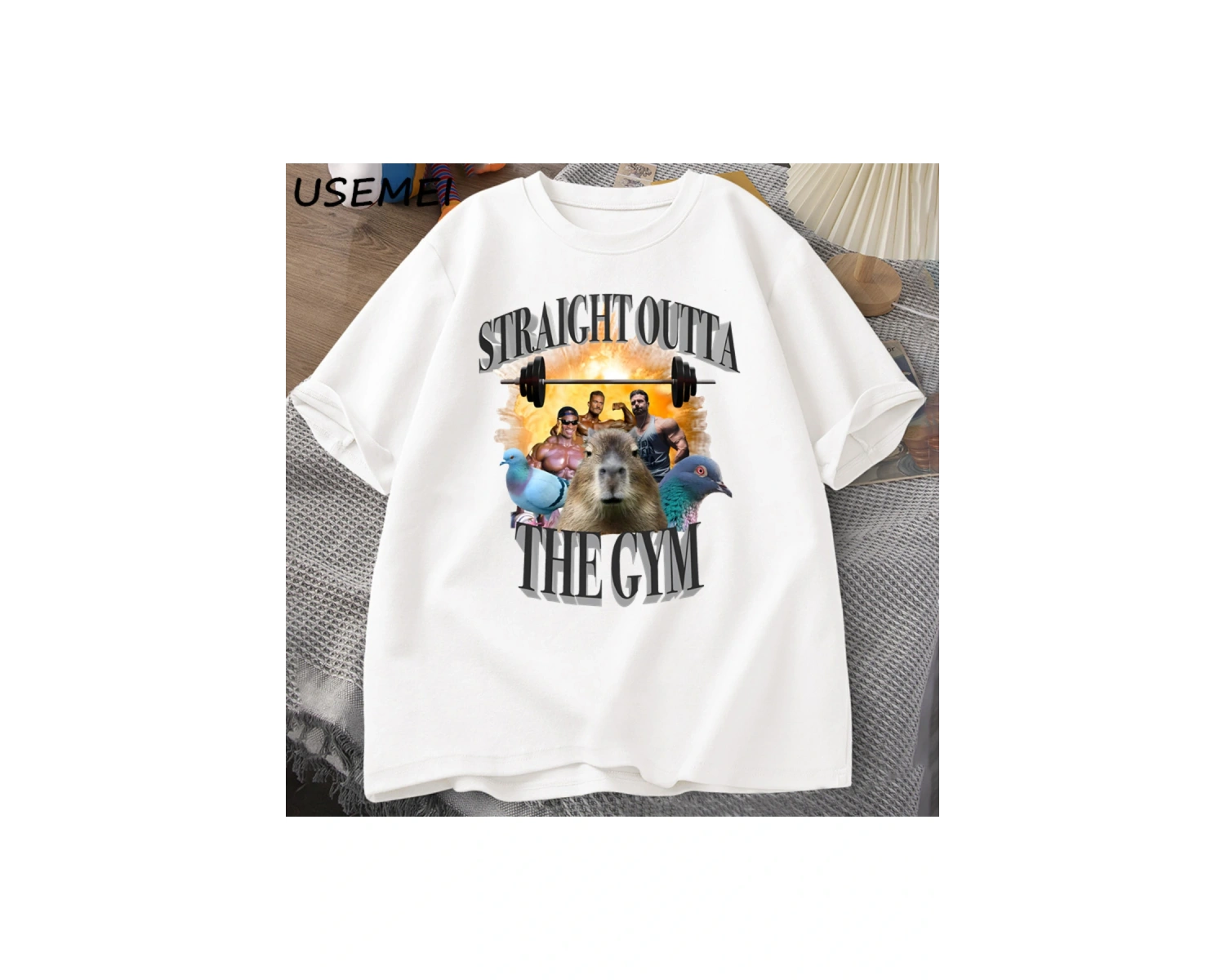 Erkekler için düz spor T Shirt dışında Capybara T Shirt egzersiz pamuk kısa kollu Tshirt Unis 3071