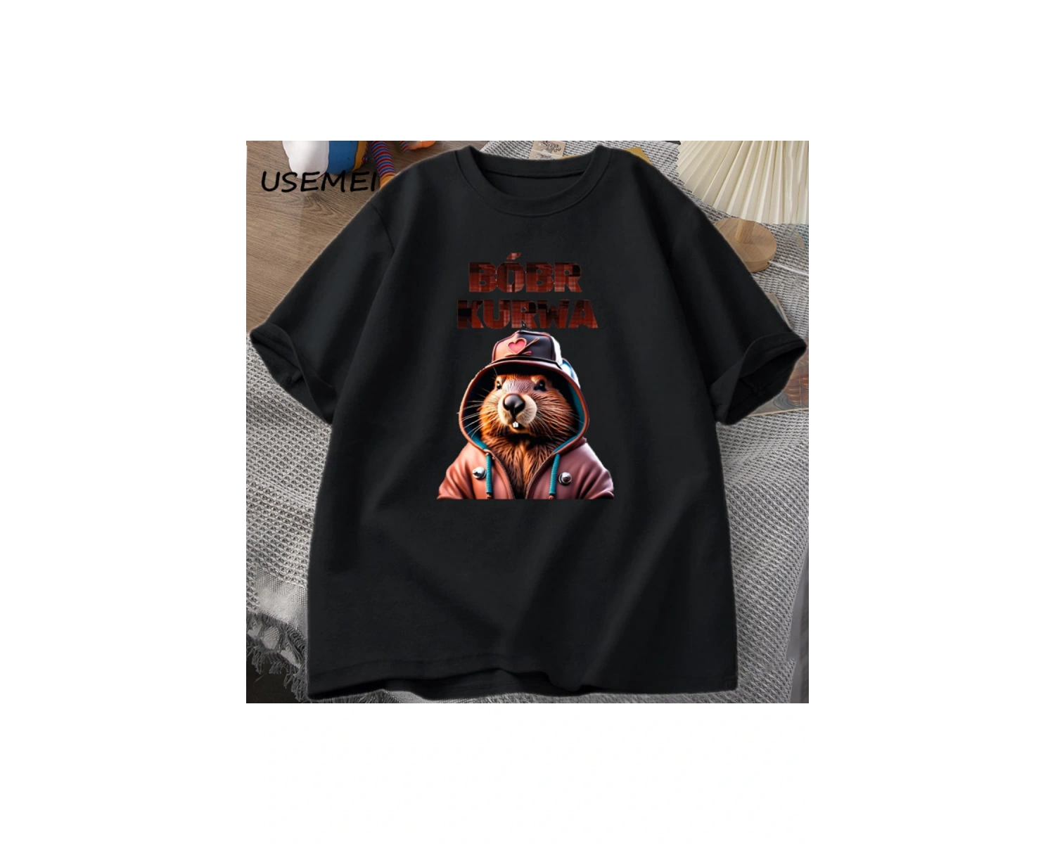 Erkekler T-Shirt adam Bober Bóbr Beaver Boberek T-Shirt pamuk karikatür grafik T Shirt Unisex 3049