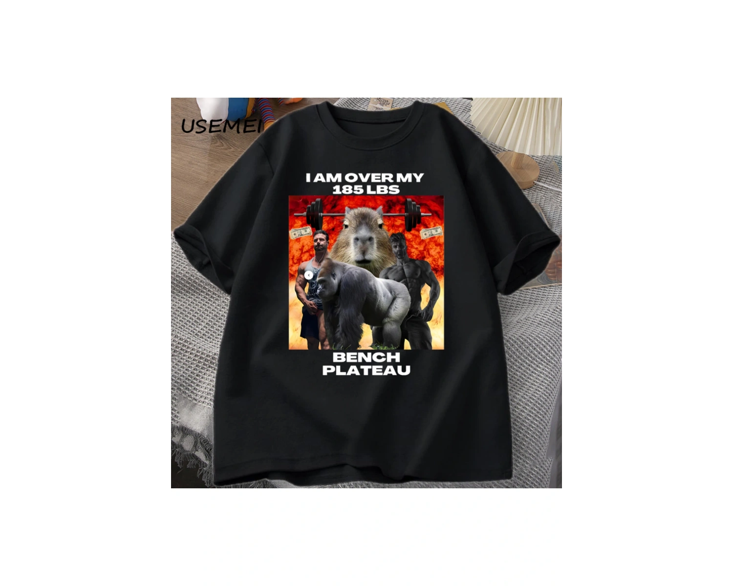 Erkekler T-shirt sevimli karikatür Bubu Dudu Tshirt At Flip-flop atma komik pamuk kısa kollu 2968