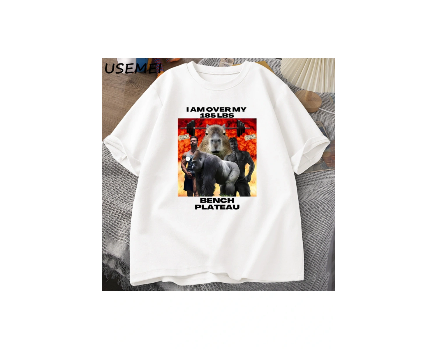 Erkekler T-shirt sevimli karikatür Bubu Dudu Tshirt At Flip-flop atma komik pamuk kısa kollu 2968