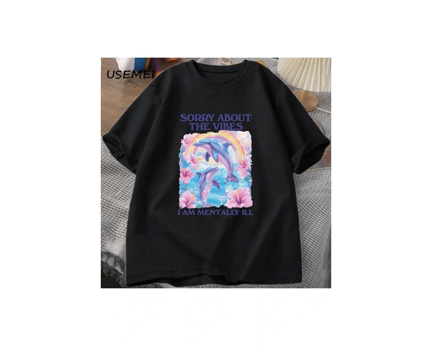 Esprili rakun T-shirt Harajuku hayvan severler gündelik giyim T Shirt erkek kadın nefes üstle 2811