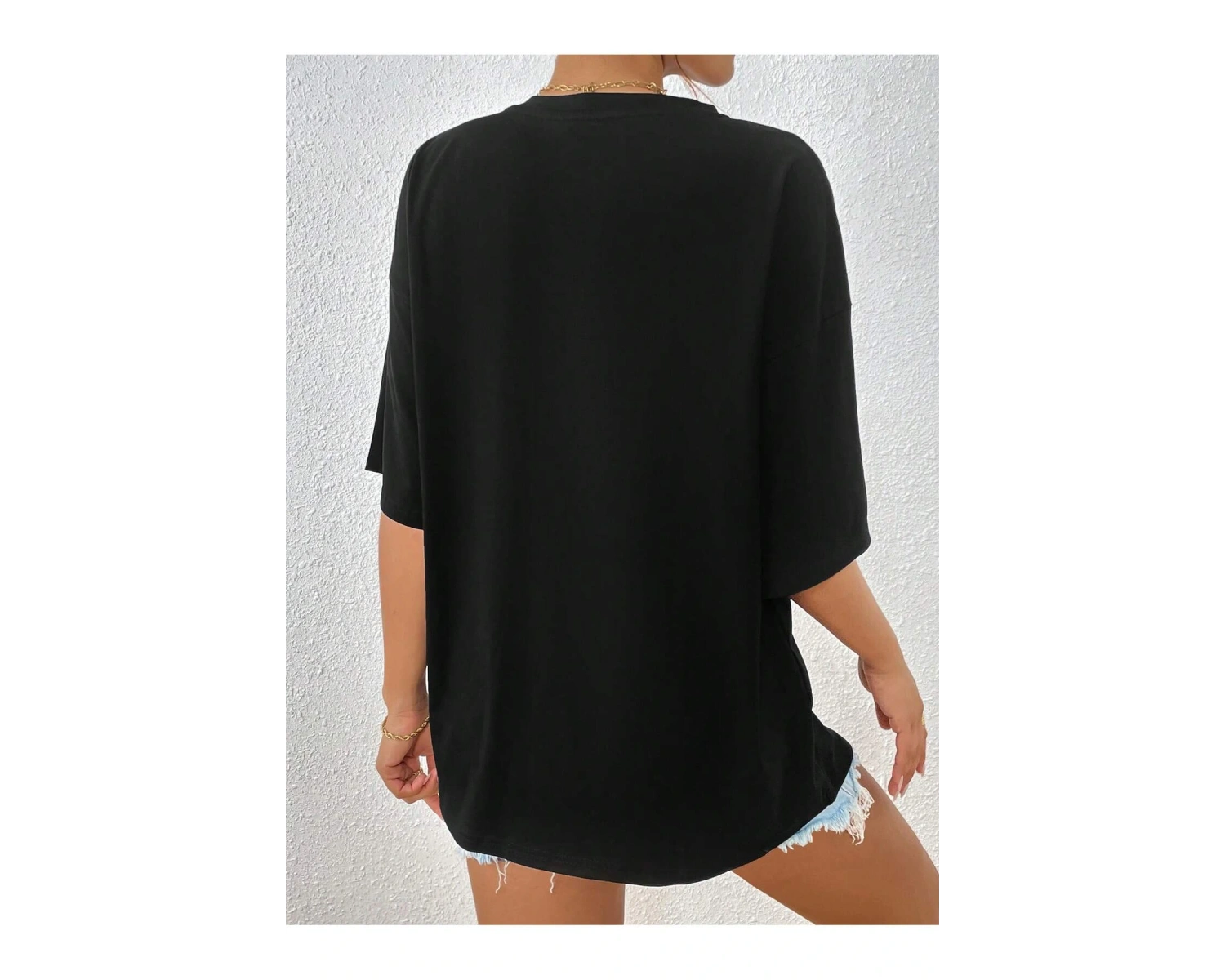 Essnce Ay Desenli Damla Omuz Tişört