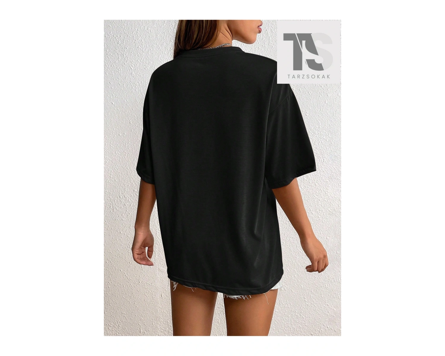 Essnce Mountain & Letter Grafikli Düşük Omuz Tişört