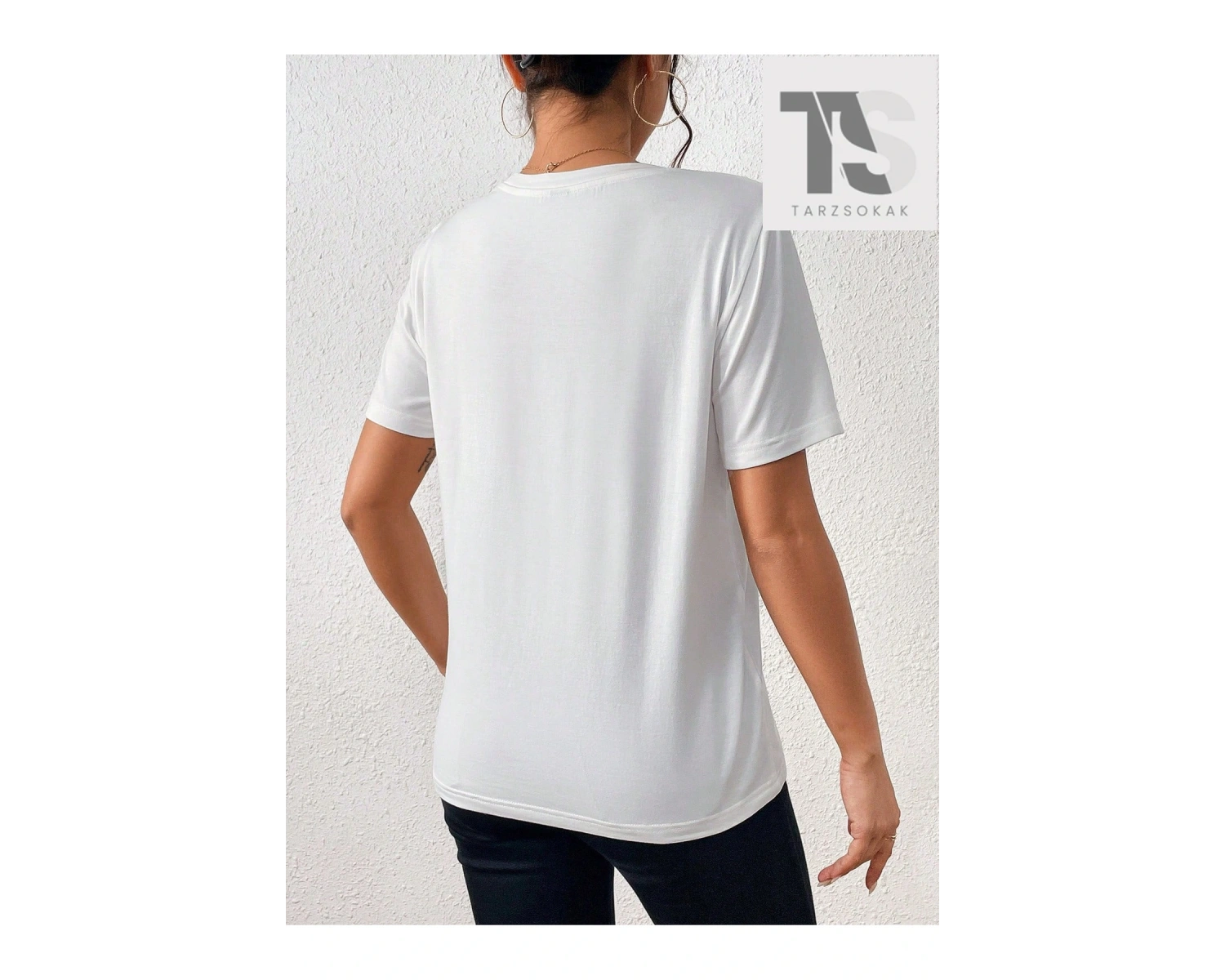 Essnce Sloganlı Grafikli Düşük Omuzlu Tişört