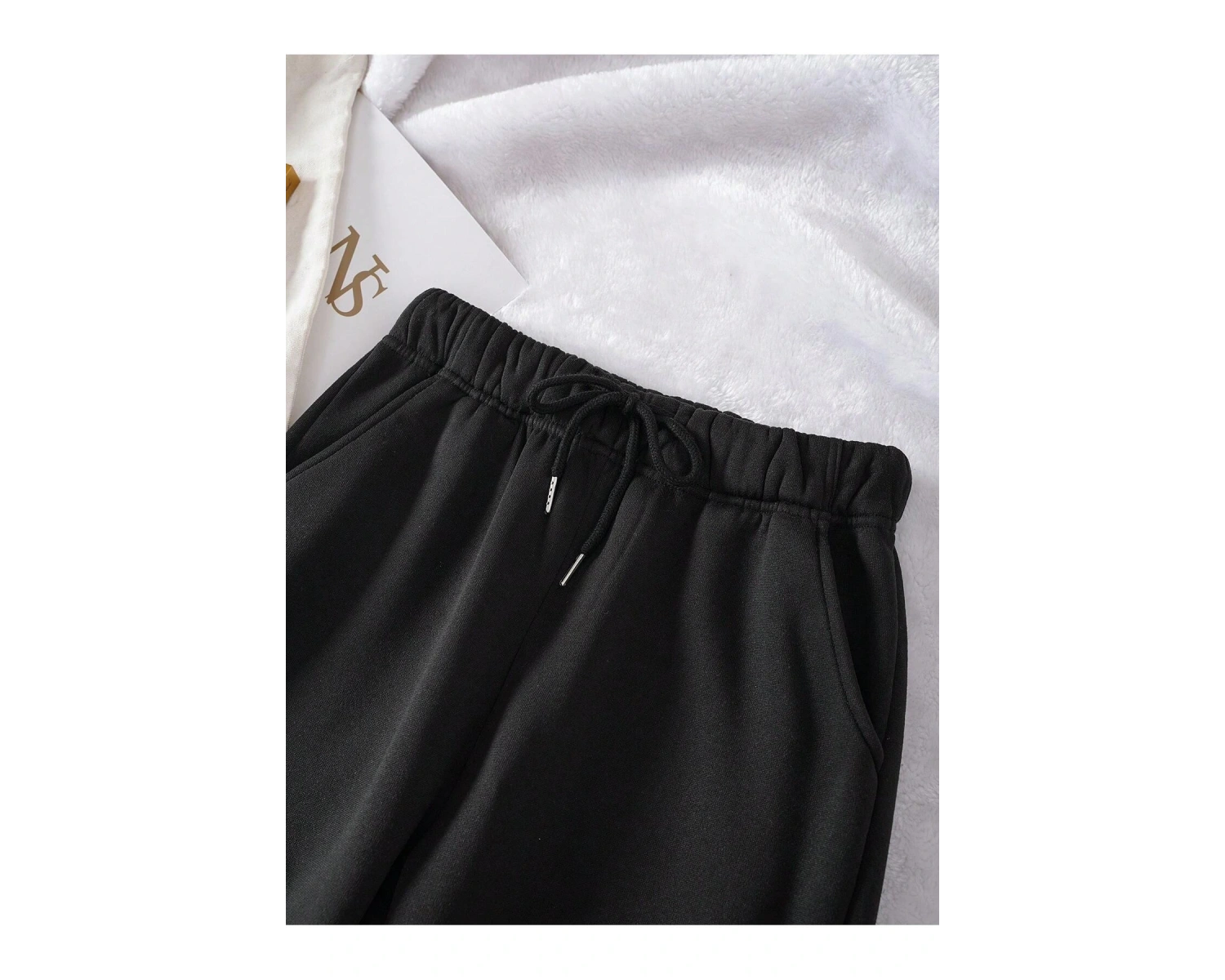 Essnce Solid Drawstring Waist Thermal Lined 4 Mevsim Eşofman