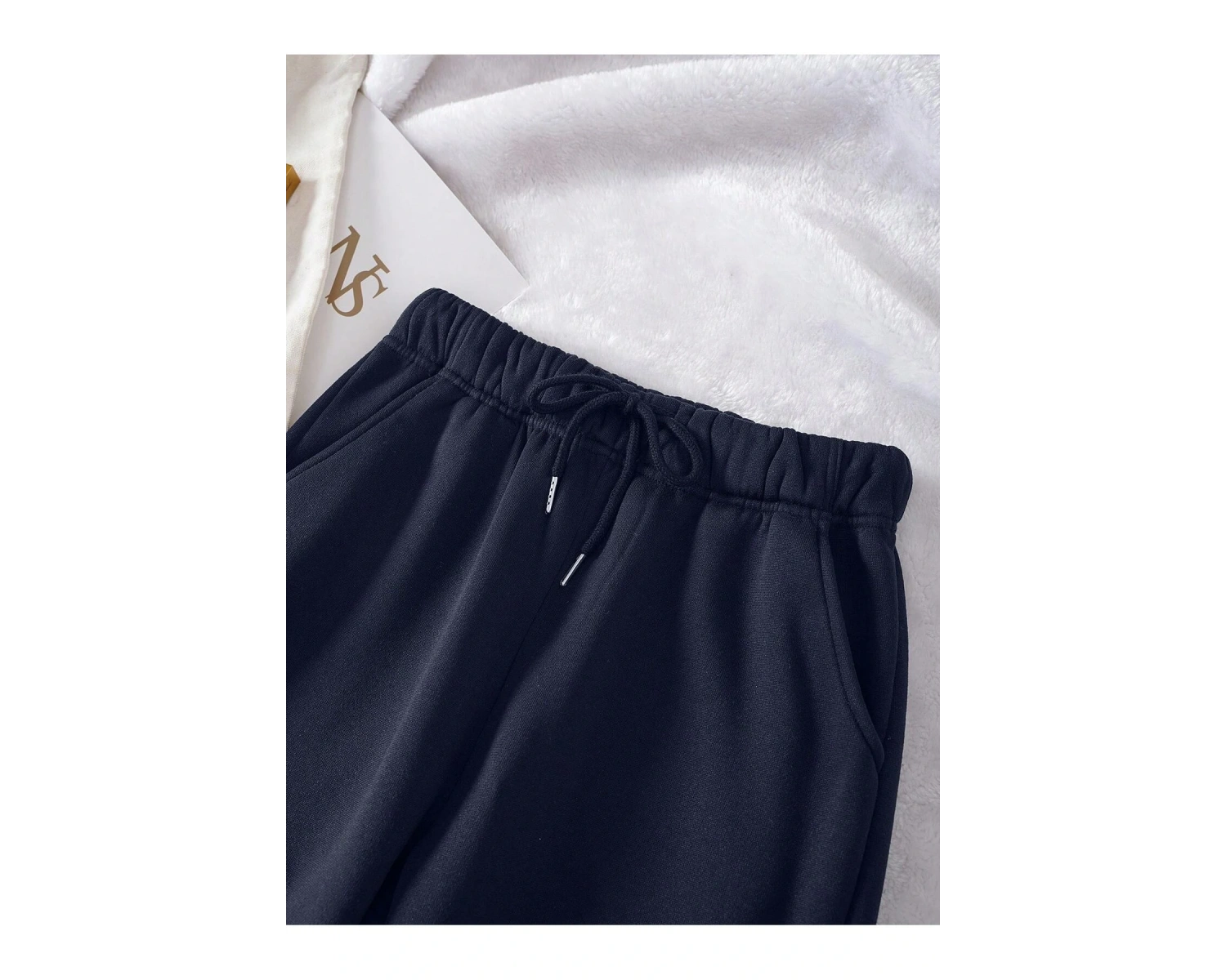 Essnce Solid Drawstring Waist Thermal Lined 4 Mevsim Eşofman