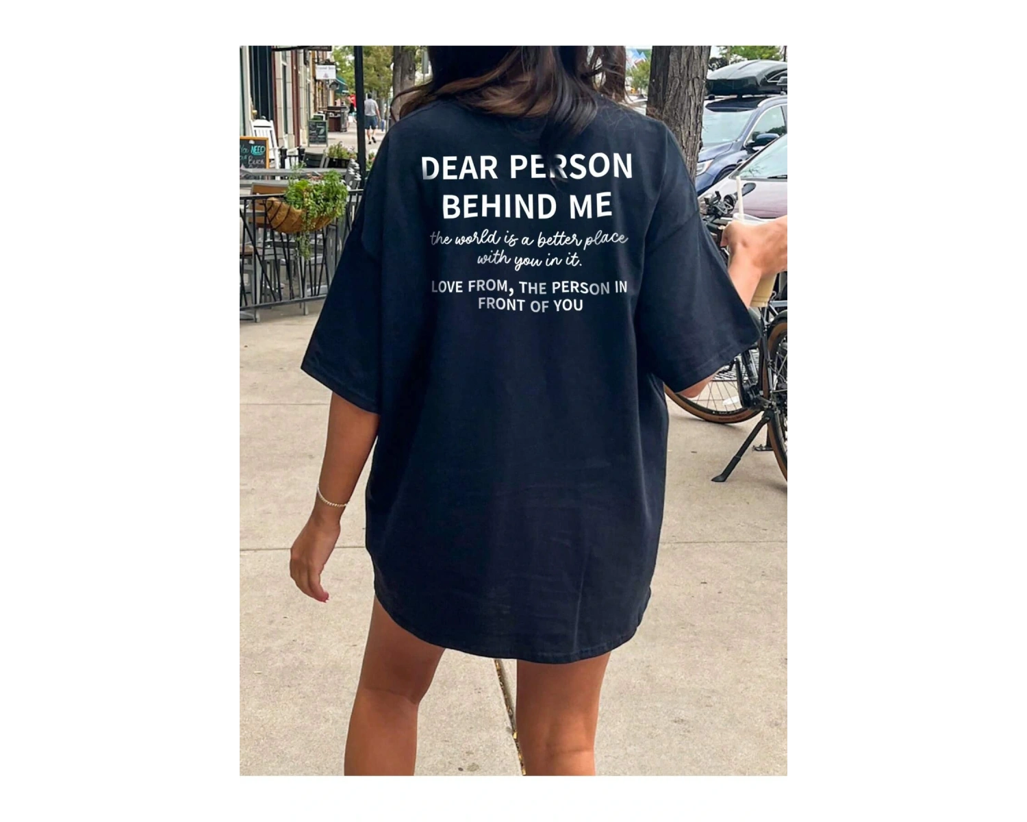 Essnce Solid Düşük Omuz Büyük Boy Tişört