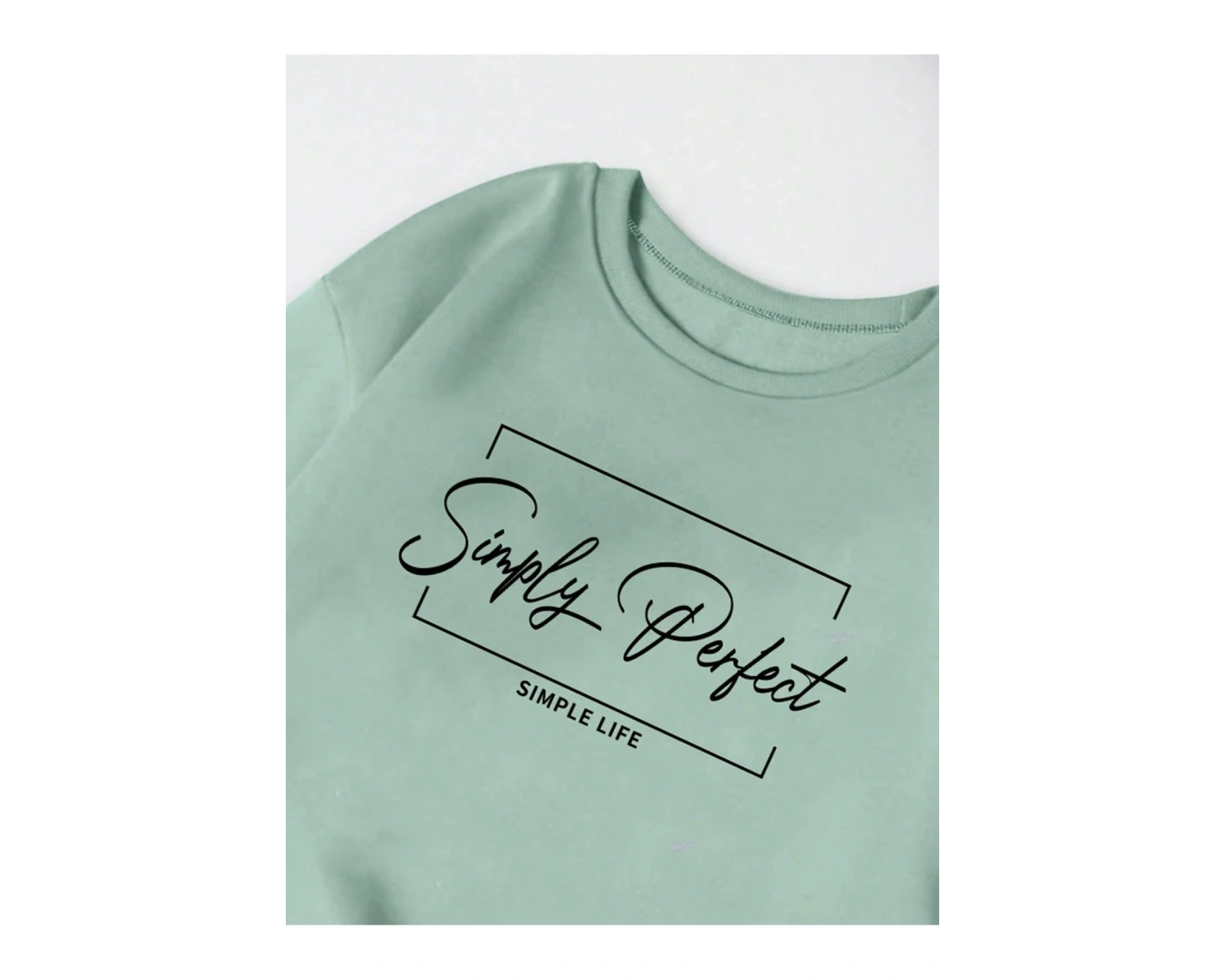 Essnce Yazılı Grafik Termal Astarlı Sweat Yeşil