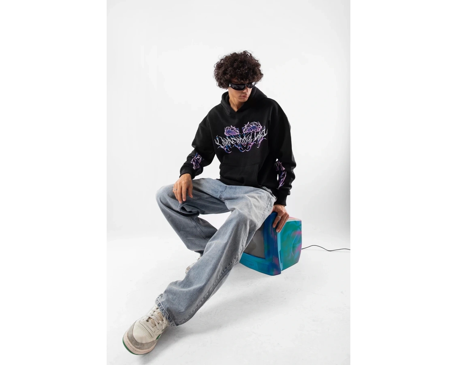 Eternal Text Baskılı Oversize Unisex Beyaz