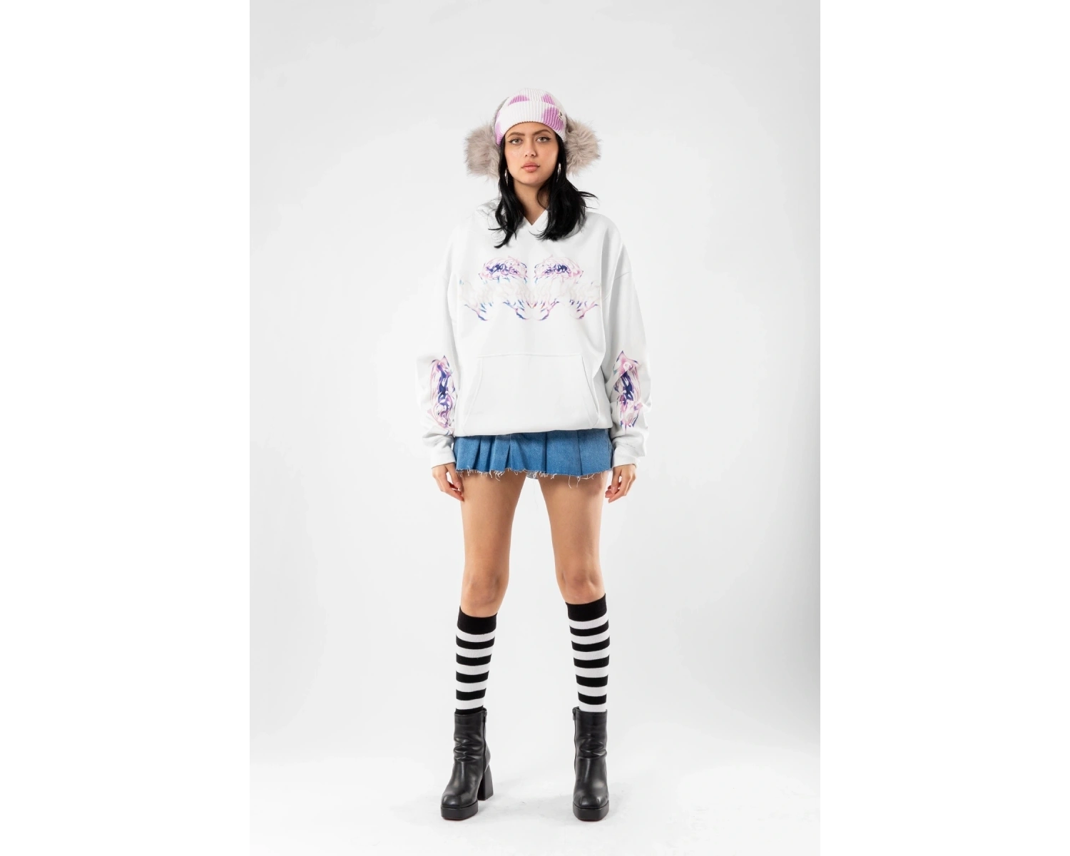 Eternal Text Baskılı Oversize Unisex Beyaz