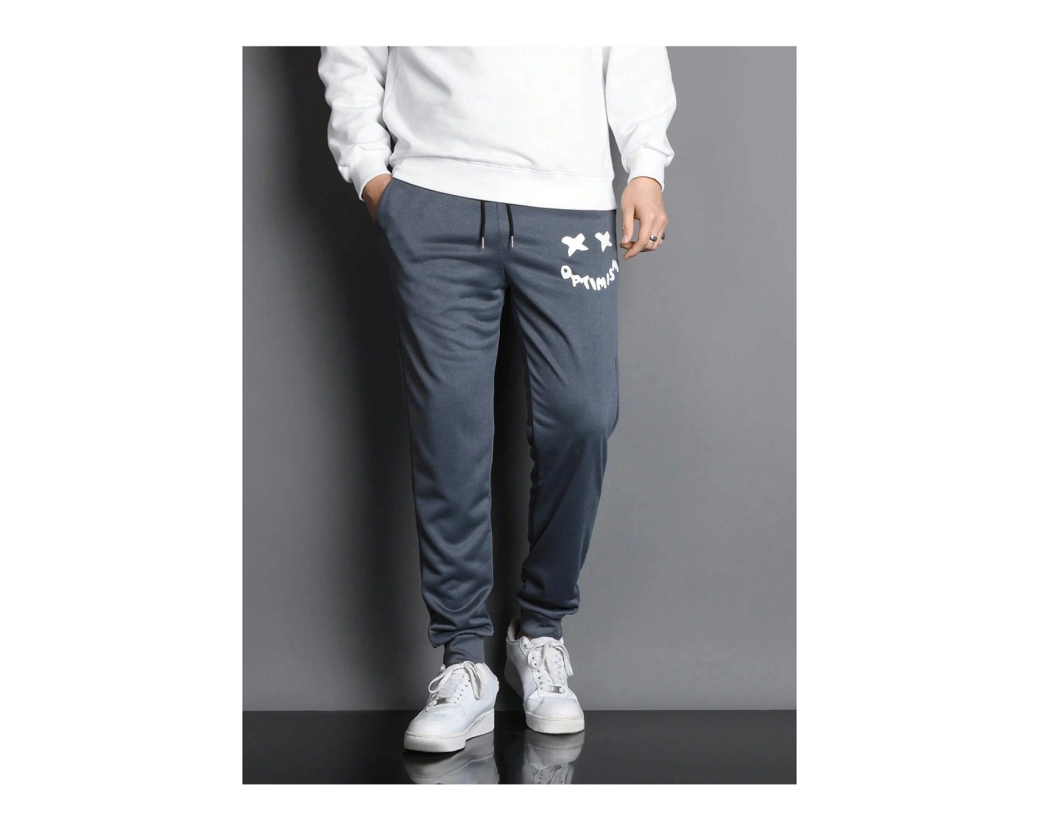 Expression Print Drawstring Waist Eşofman Altı