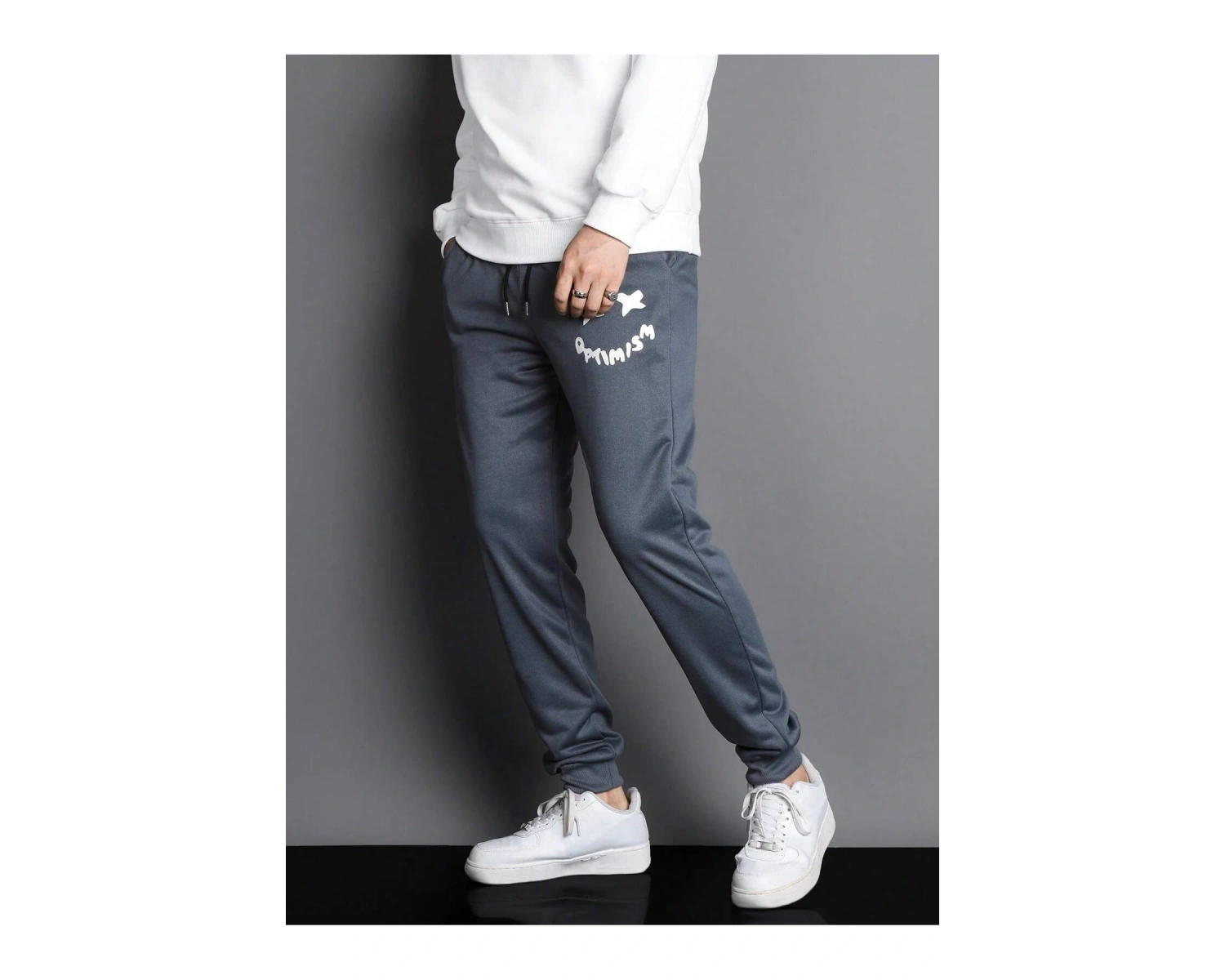 Expression Print Drawstring Waist Eşofman Altı