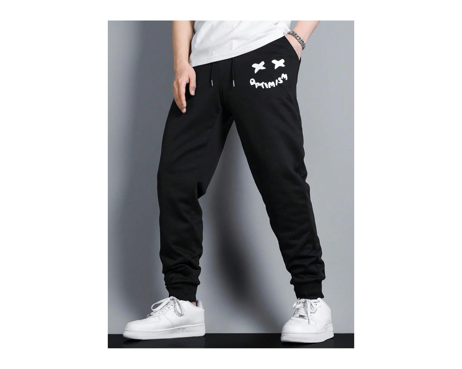 Expression Print Drawstring Waist Eşofman Altı