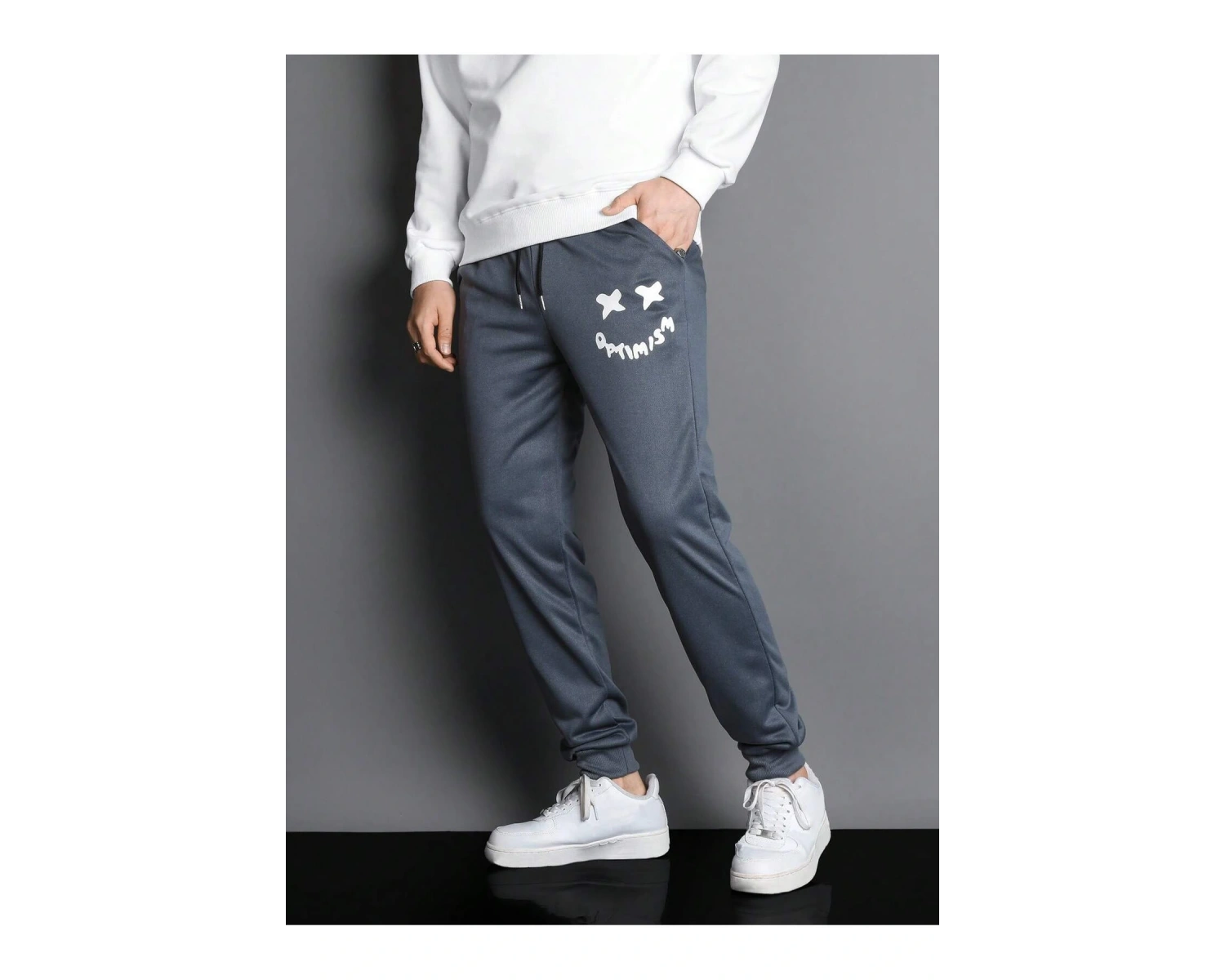 Expression Print Drawstring Waist Eşofman Altı