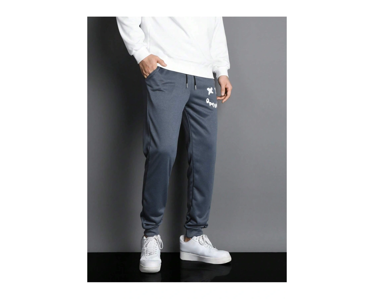 Expression Print Drawstring Waist Eşofman Altı