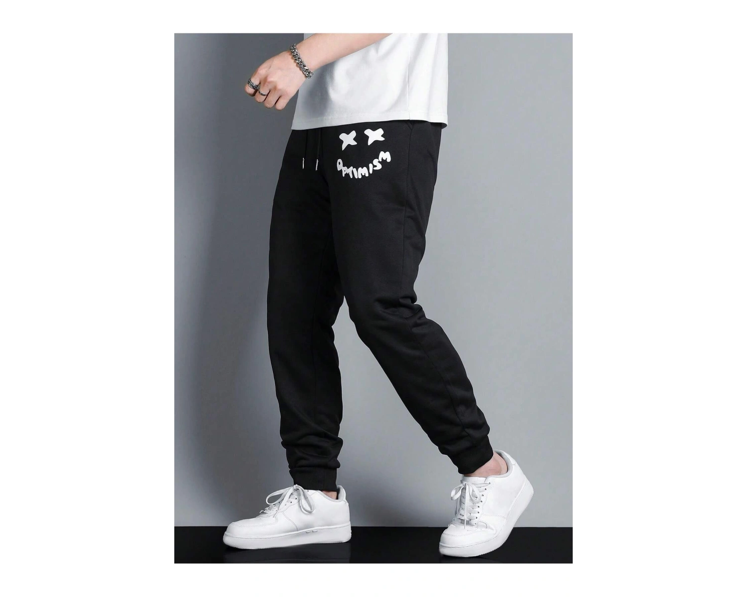 Expression Print Drawstring Waist Eşofman Altı