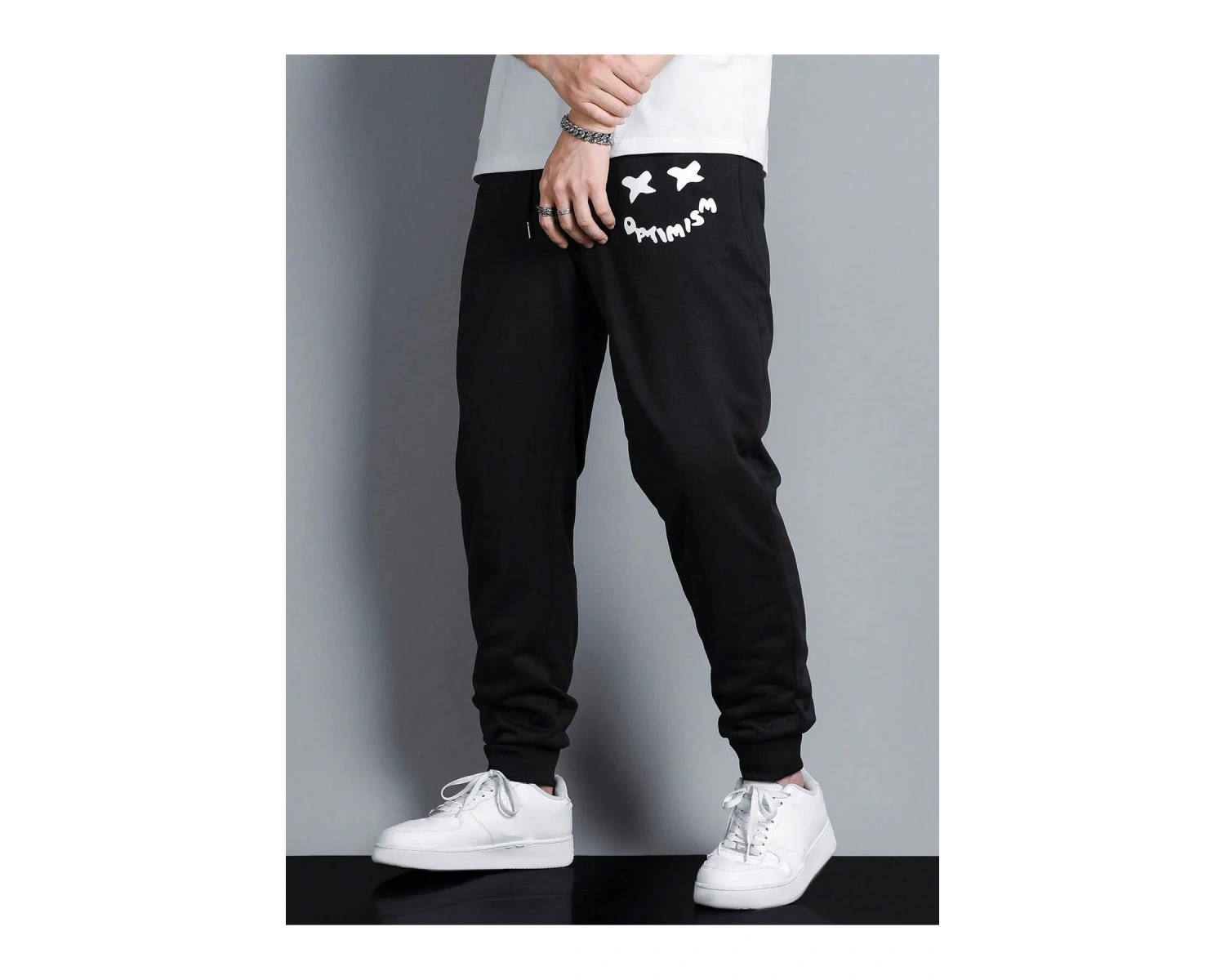 Expression Print Drawstring Waist Eşofman Altı