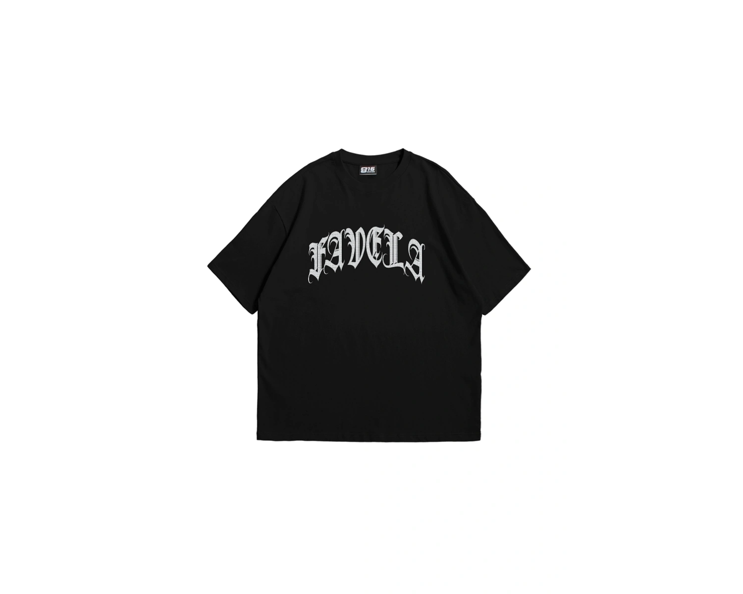 Favela Taş Baskılı Oversize Unisex Beyaz
